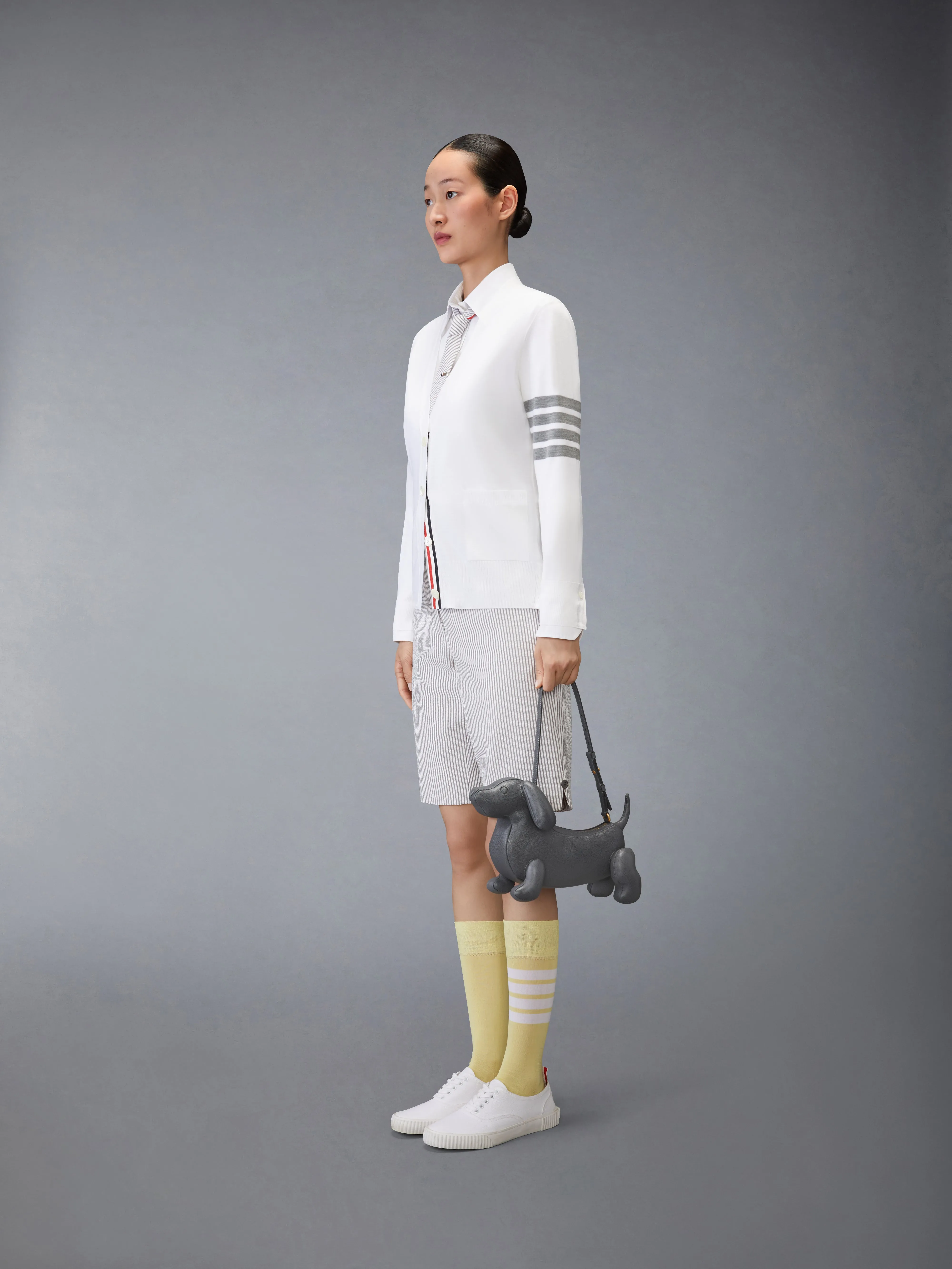 PEBBLE GRAIN HECTOR BAGUETTE BAG sold by Thom Browne product image thumbnail 4