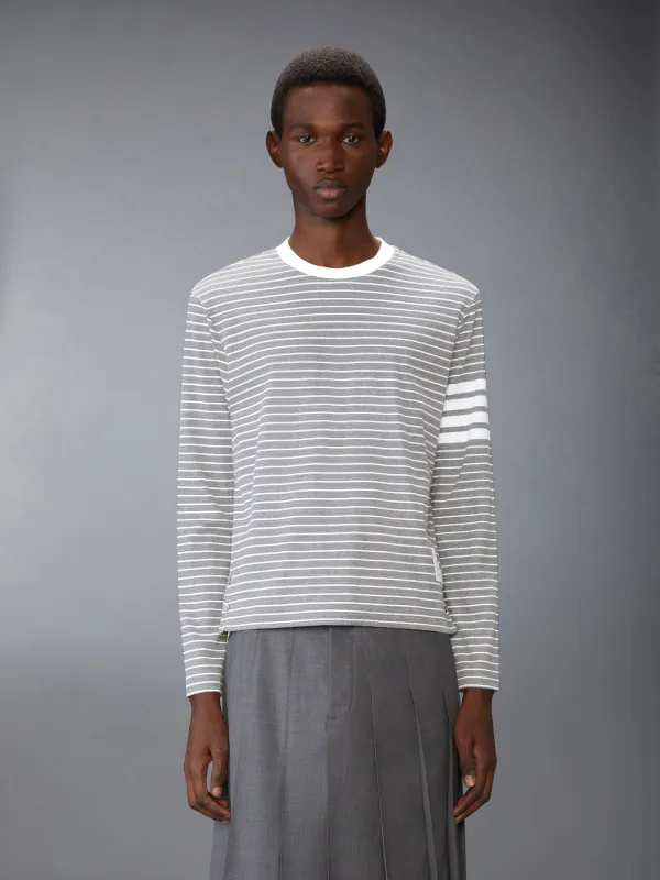 MILANO STRIPE 4-BAR LONG SLEEVE TEE sold by Thom Browne