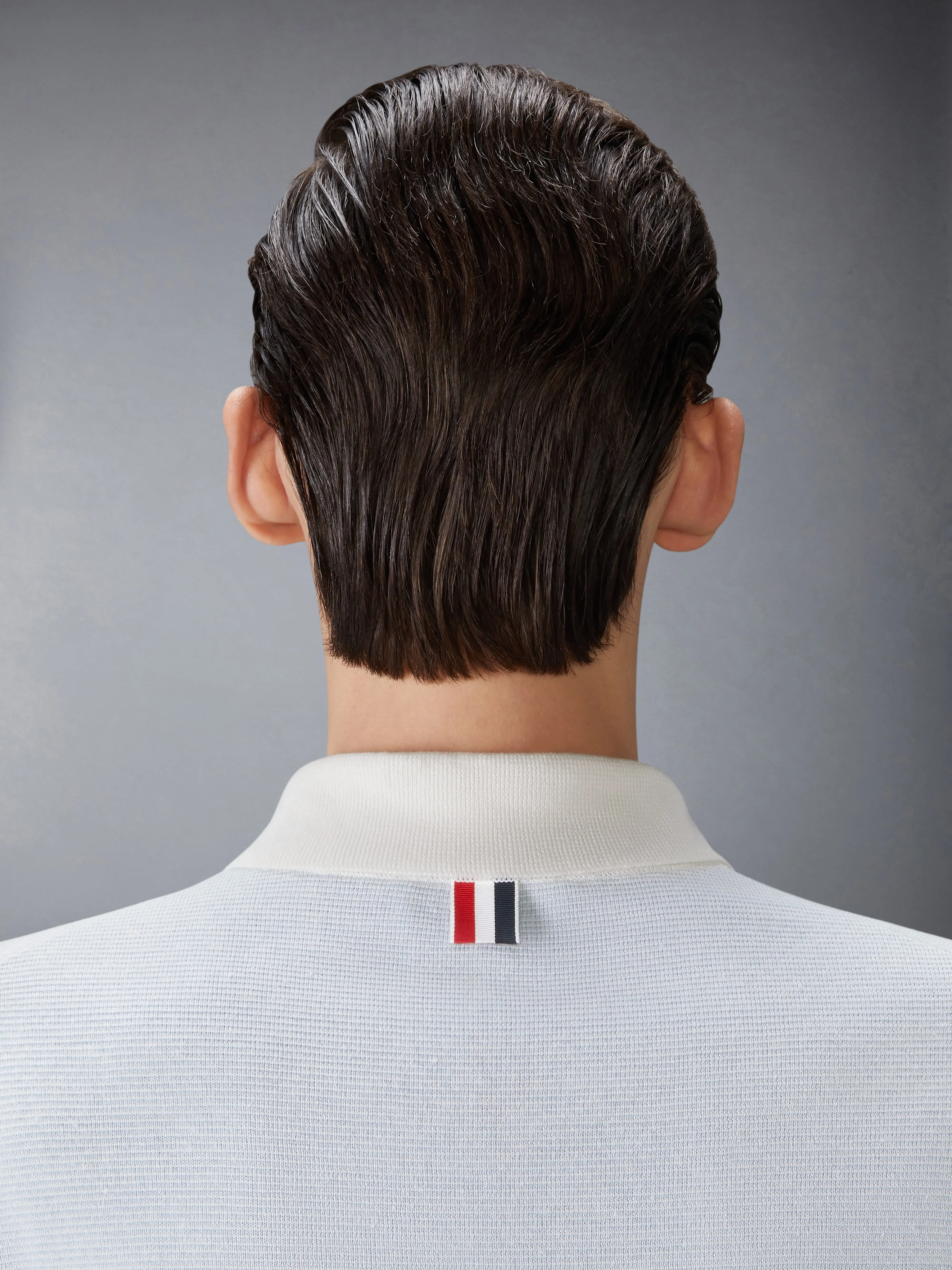 TEXTURED STRIPE STITCH 4-BAR RELAXED FIT POLO sold by Thom Browne product image thumbnail 4