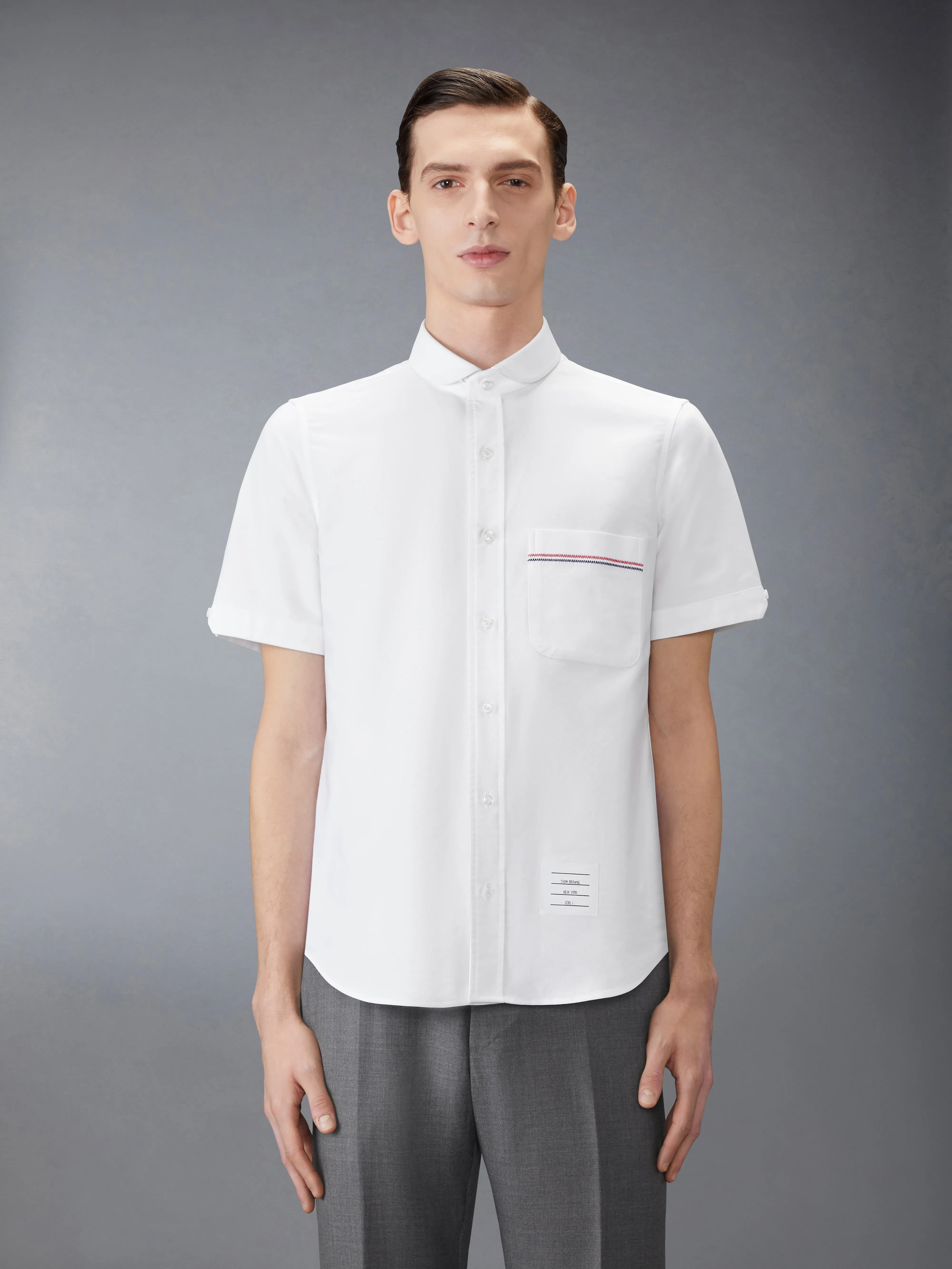 RWB EMBROIDERY SHORT SLEEVE SHIRT sold by Thom Browne product image thumbnail 2