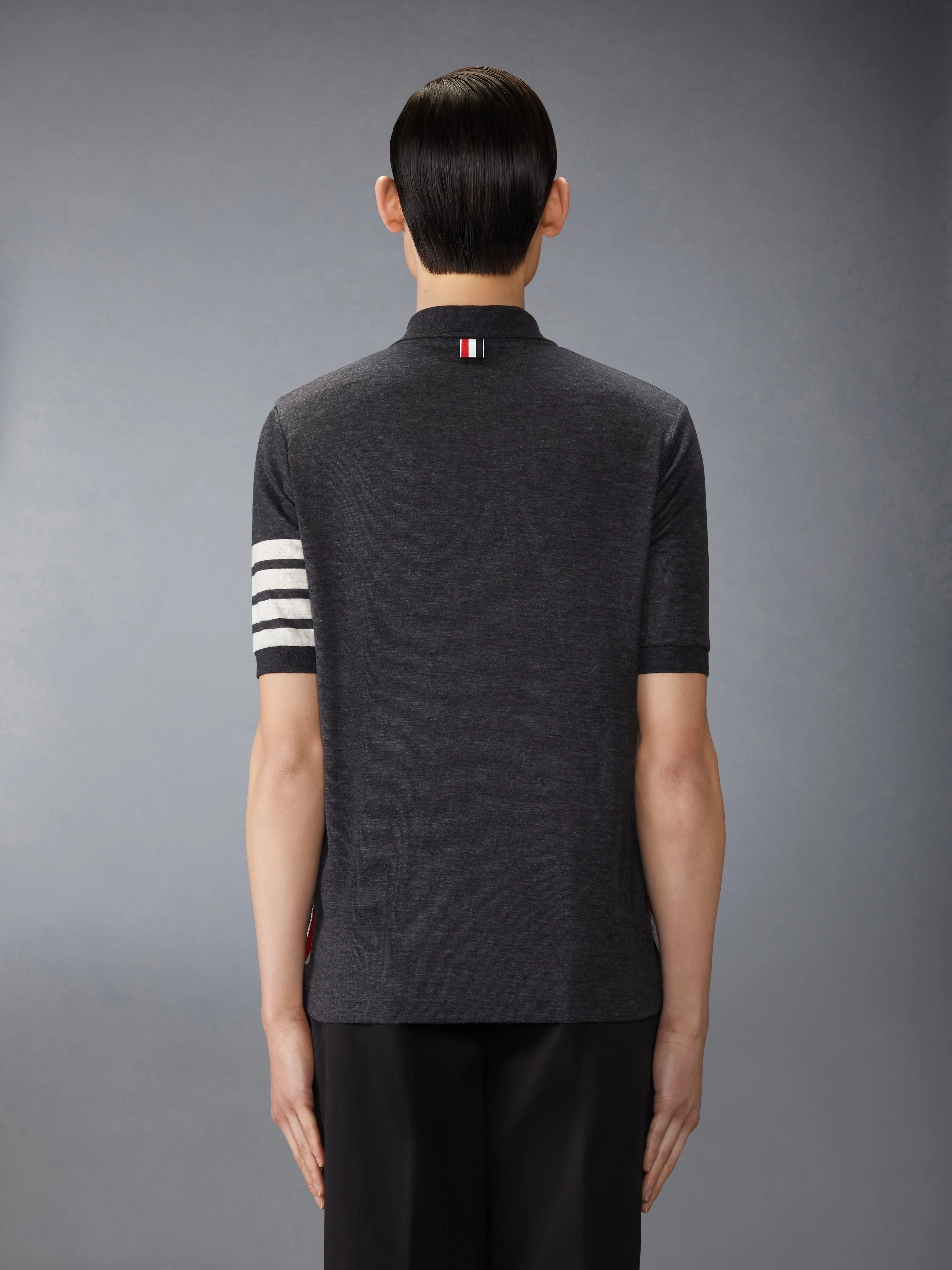 WOOL JERSEY 4-BAR POLO sold by Thom Browne product image thumbnail 2