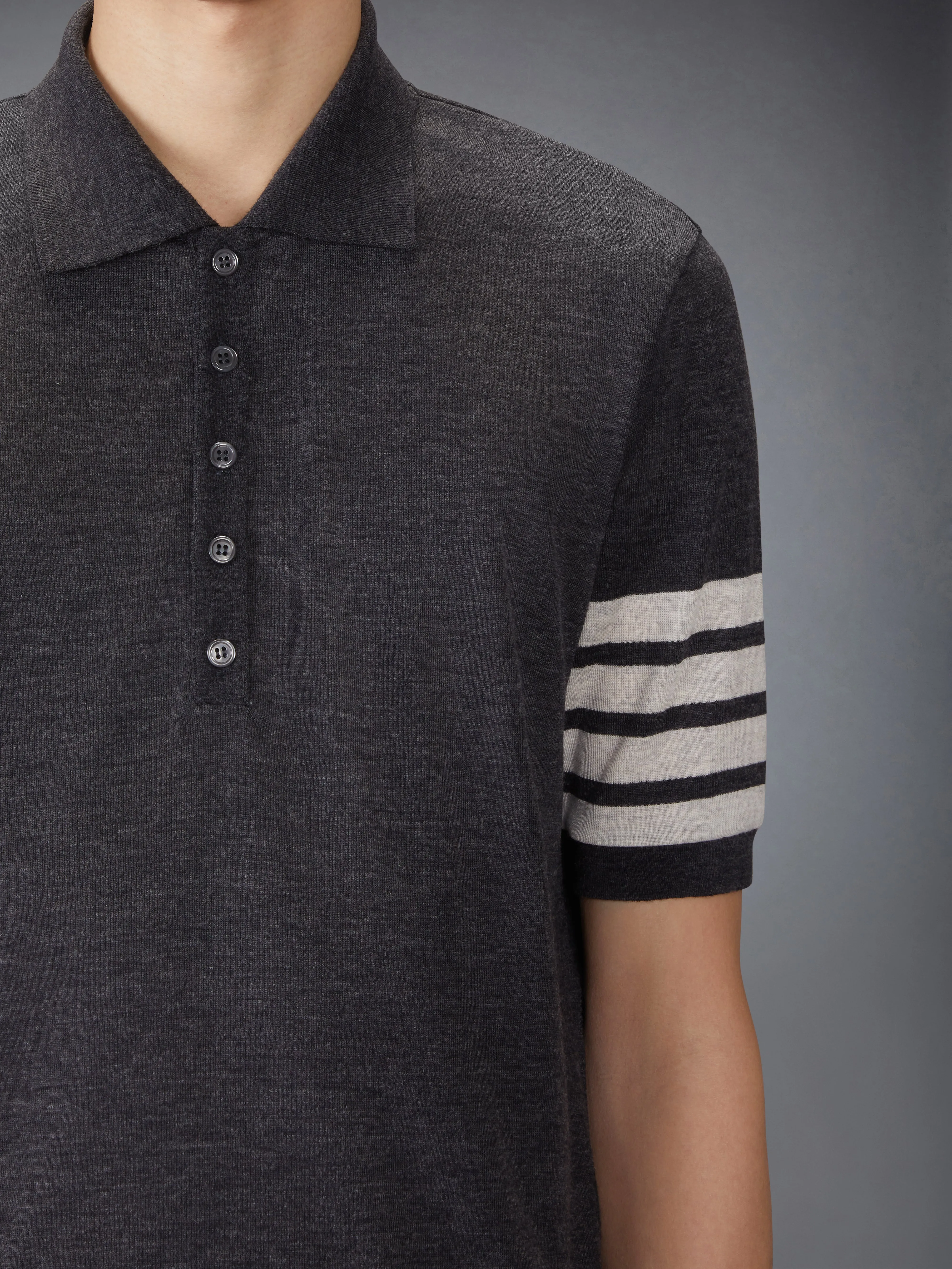 WOOL JERSEY 4-BAR POLO sold by Thom Browne product image thumbnail 5