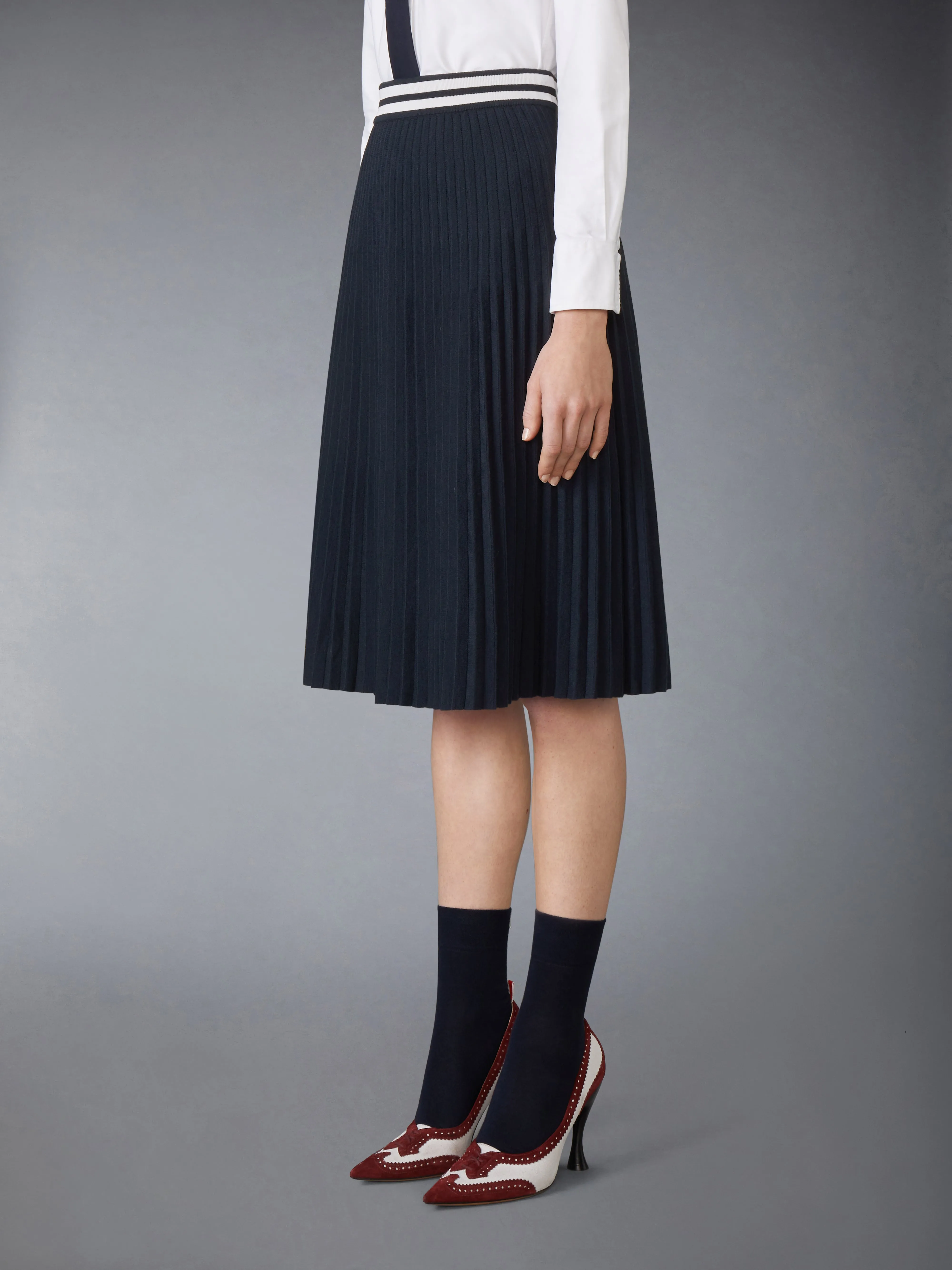 PLISSE MERINO WOOL SILK SKIRT sold by Thom Browne product image thumbnail 2