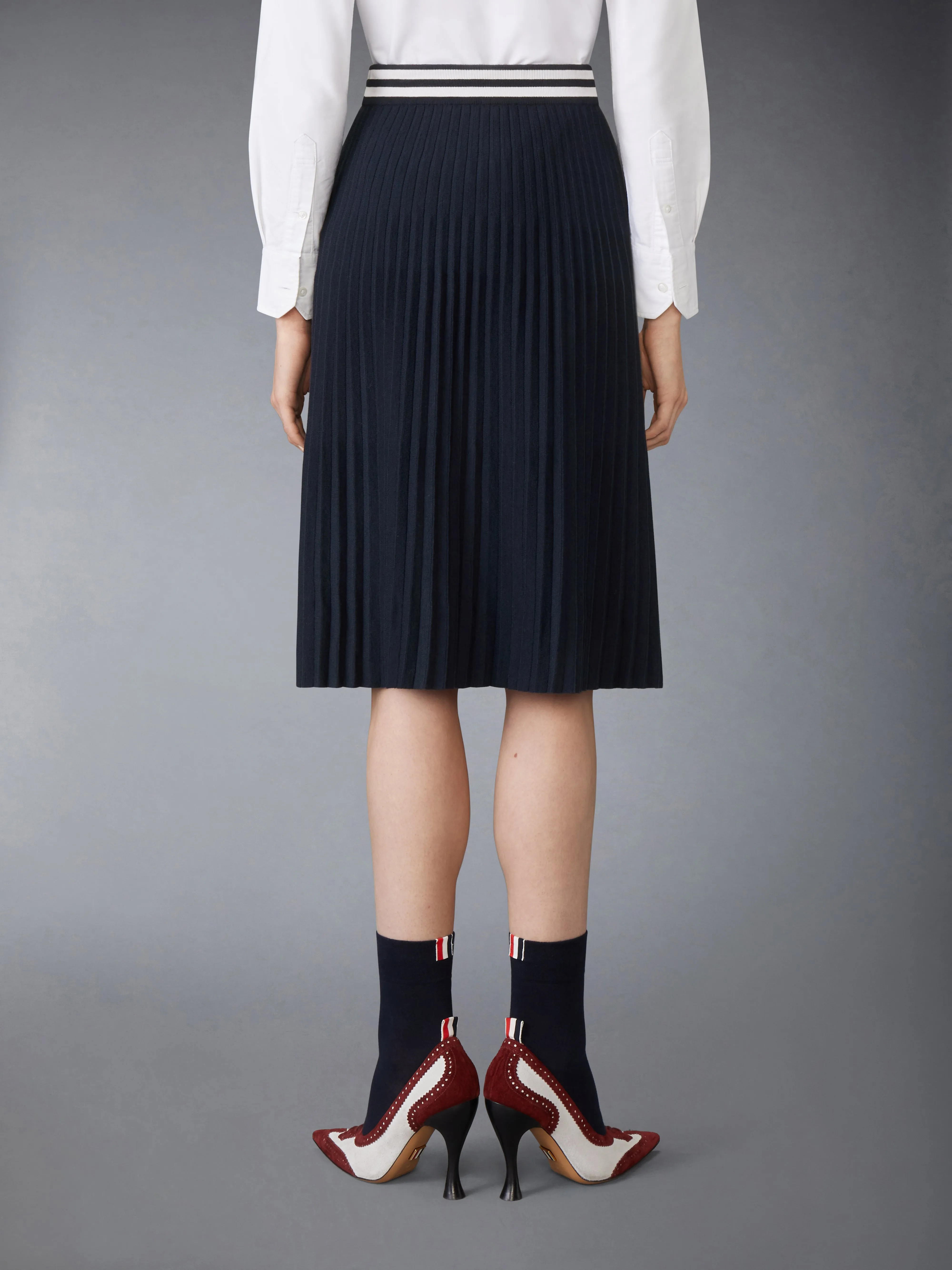 PLISSE MERINO WOOL SILK SKIRT sold by Thom Browne product image thumbnail 3