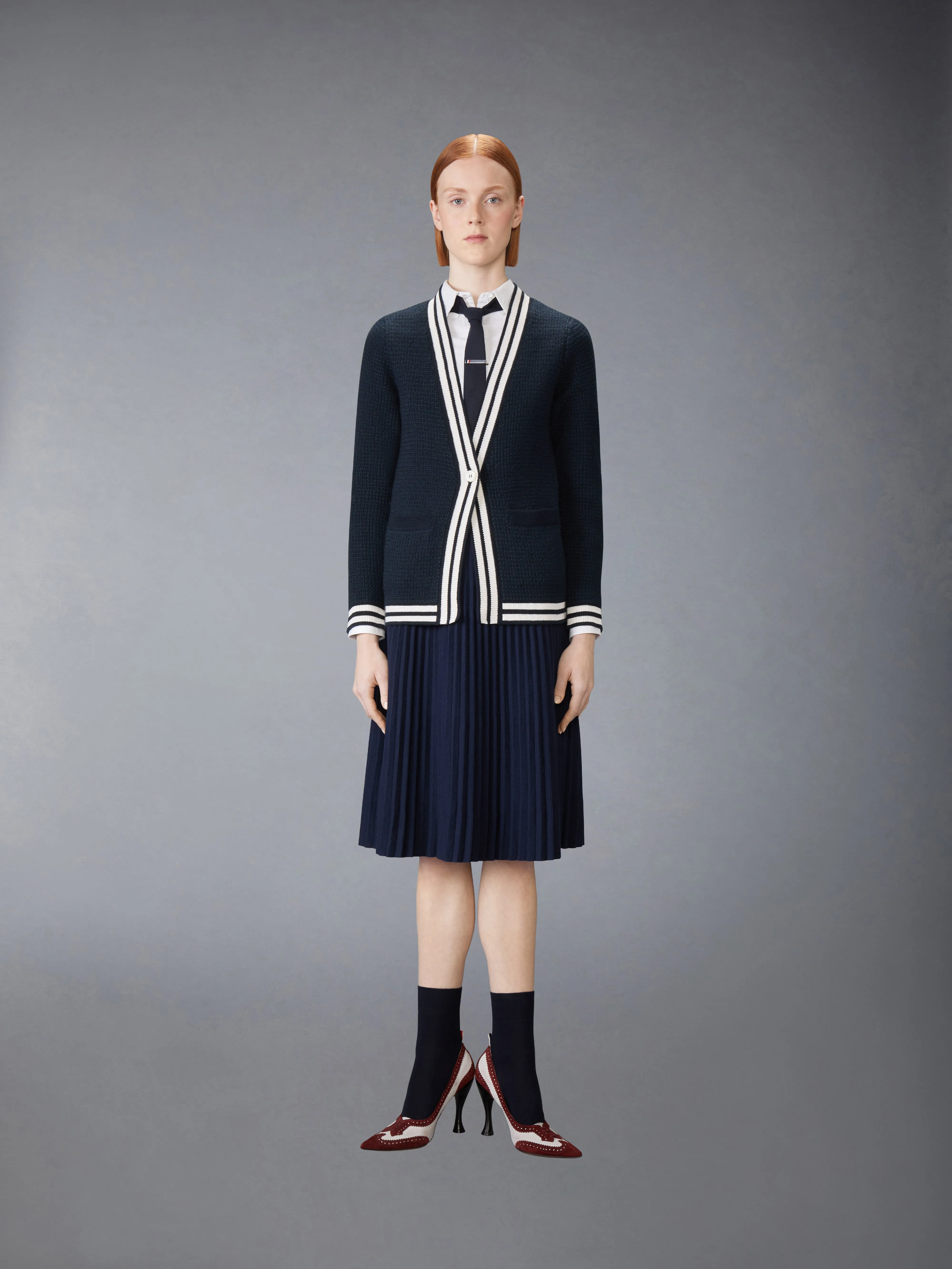 PLISSE MERINO WOOL SILK SKIRT sold by Thom Browne product image thumbnail 4