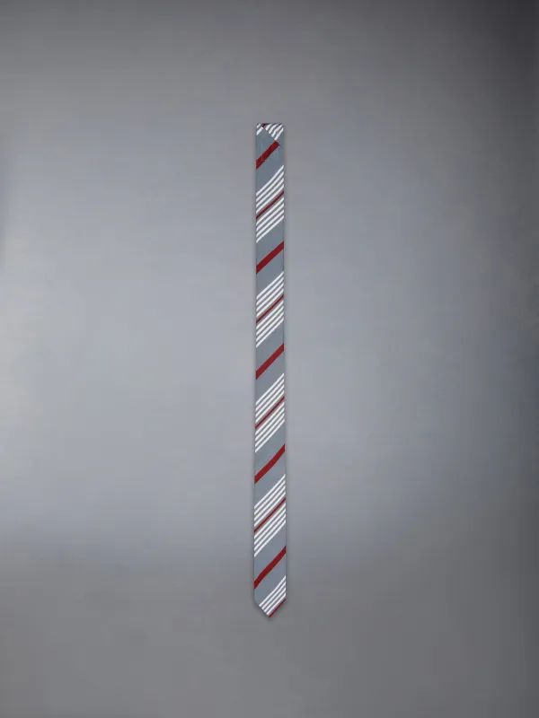 JACQUARD 4-BAR SILK COTTON TIE sold by Thom Browne