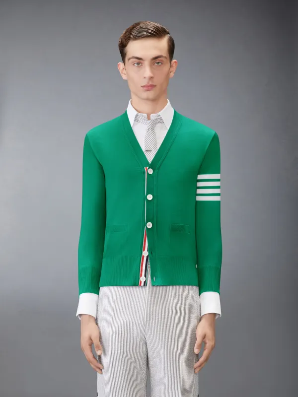 MERINO WOOL 4-BAR CLASSIC V-NECK CARDIGAN sold by Thom Browne