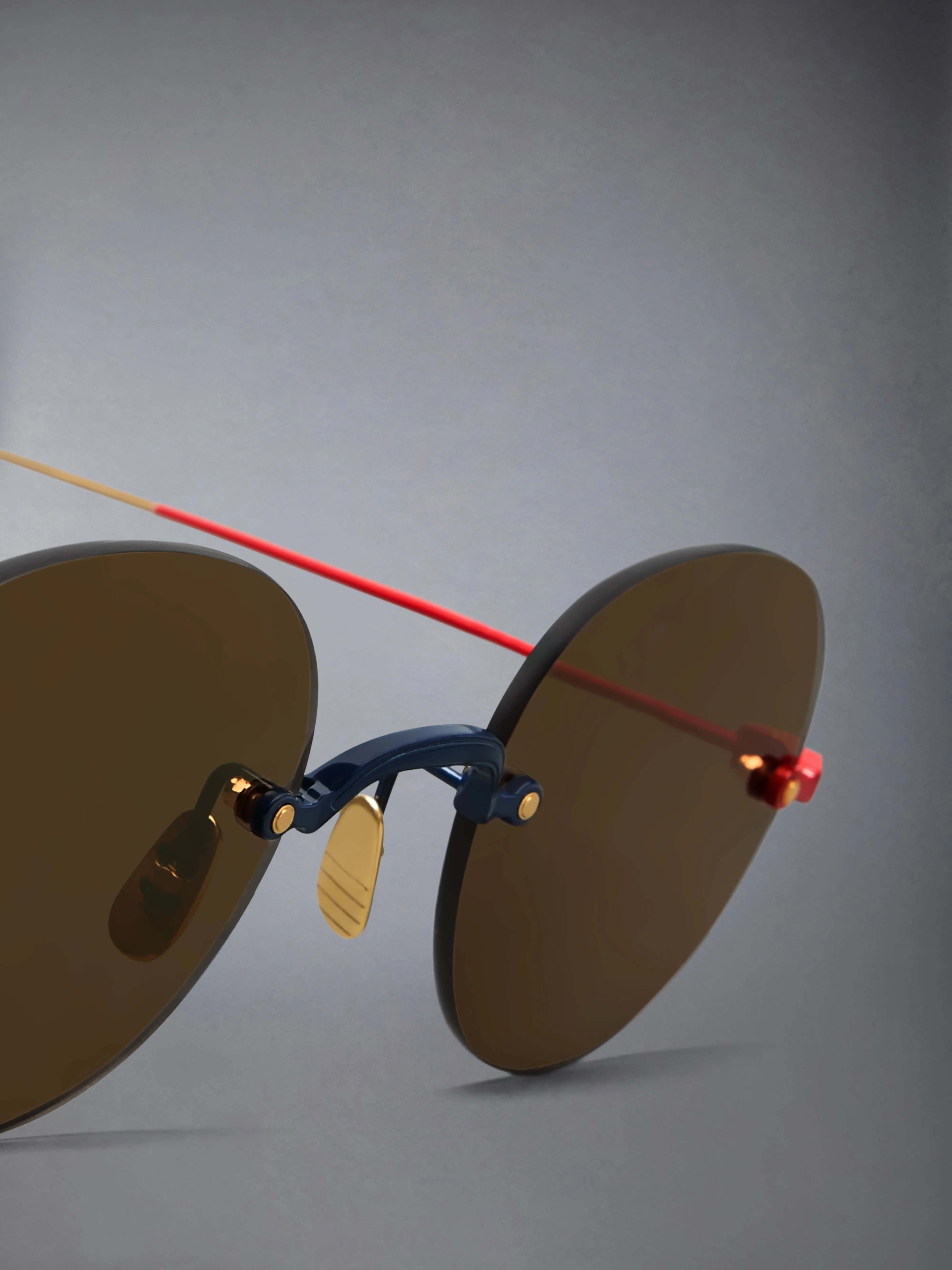 TITANIUM RIMLESS ROUND SUNGLASSES sold by Thom Browne product image thumbnail 3