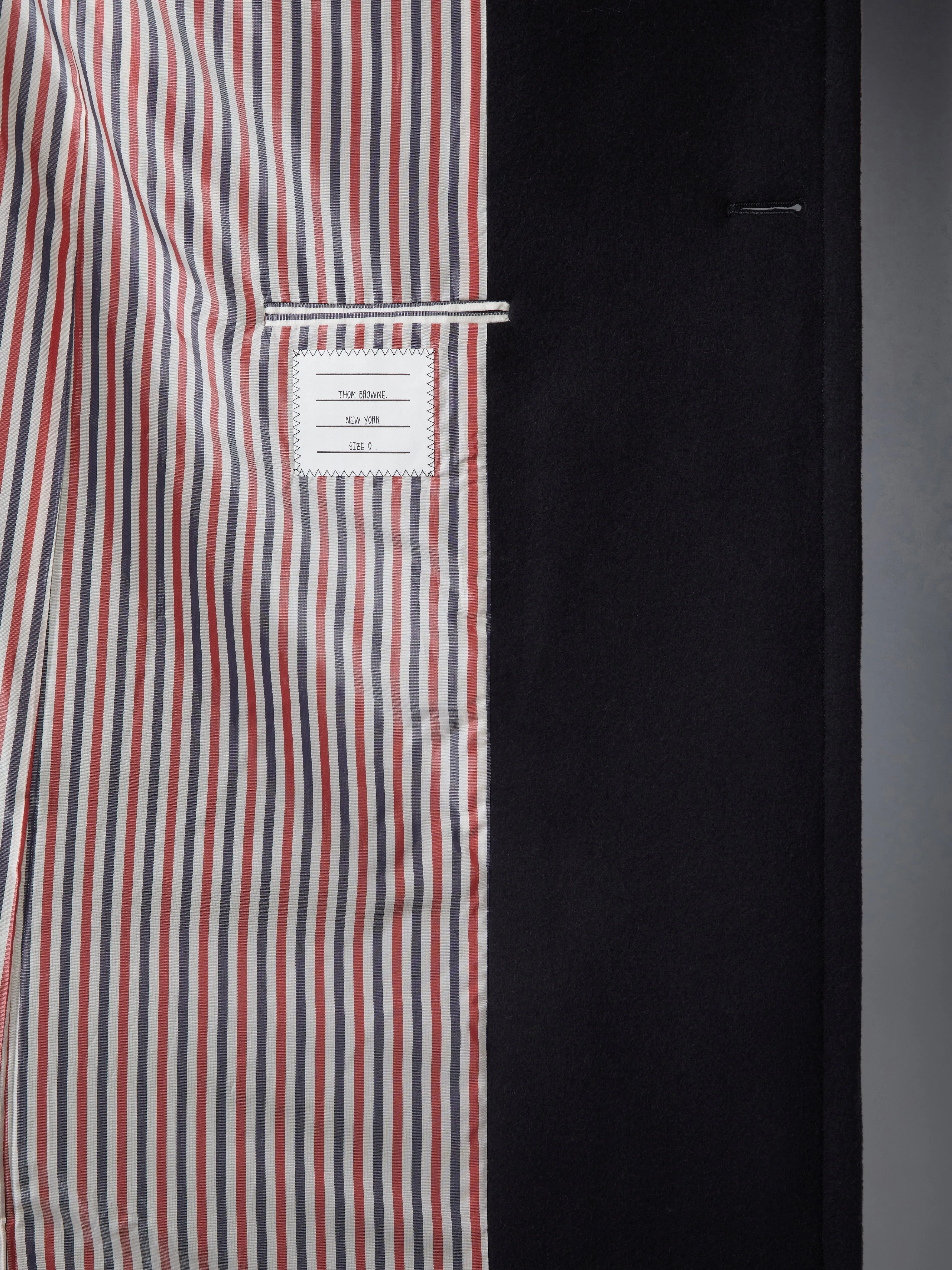 KNIT SHAWL COLLAR MELTON OVERCOAT sold by Thom Browne product image thumbnail 5