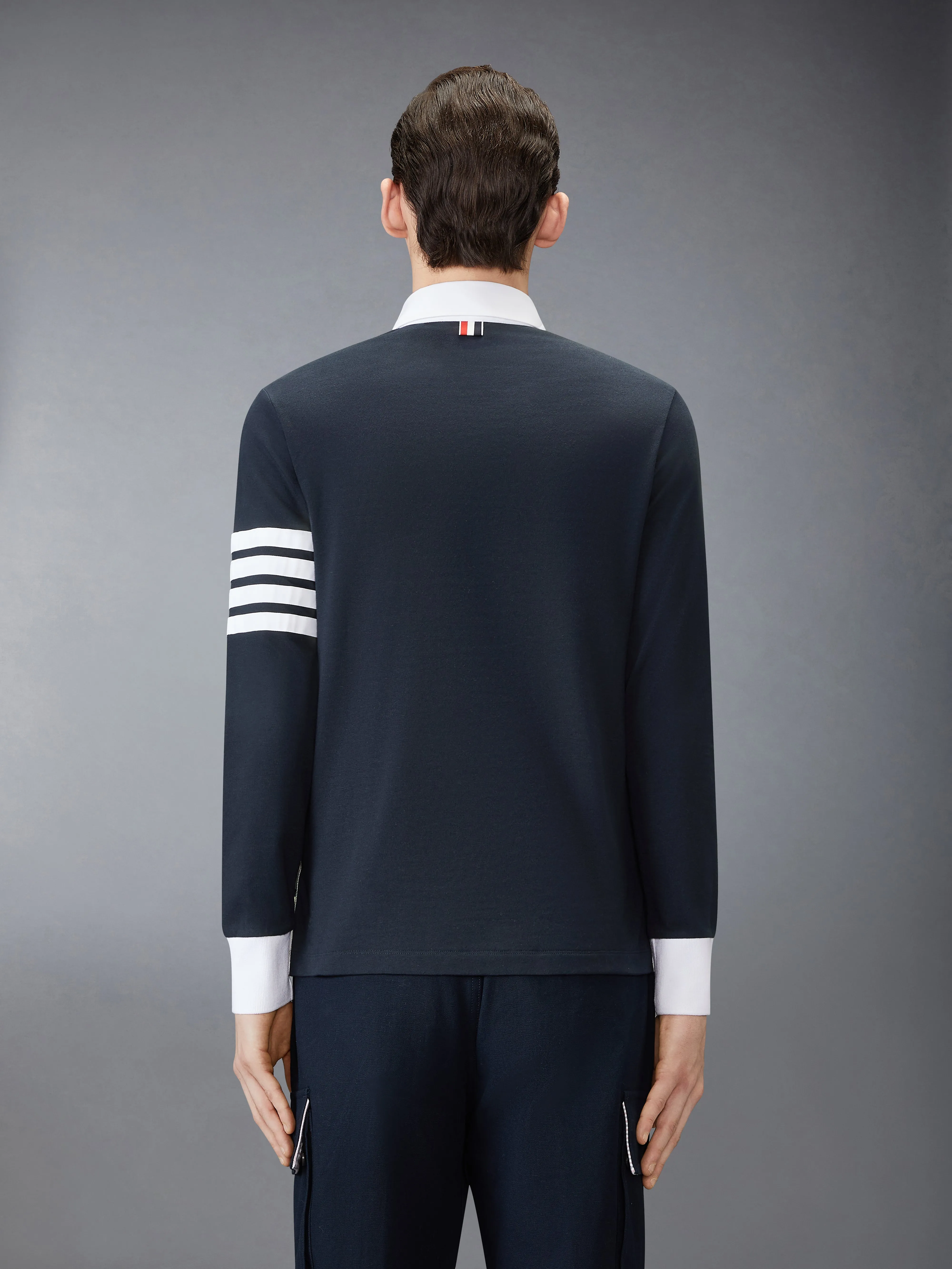 JERSEY 4-BAR RUGBY POLO sold by Thom Browne product image thumbnail 2