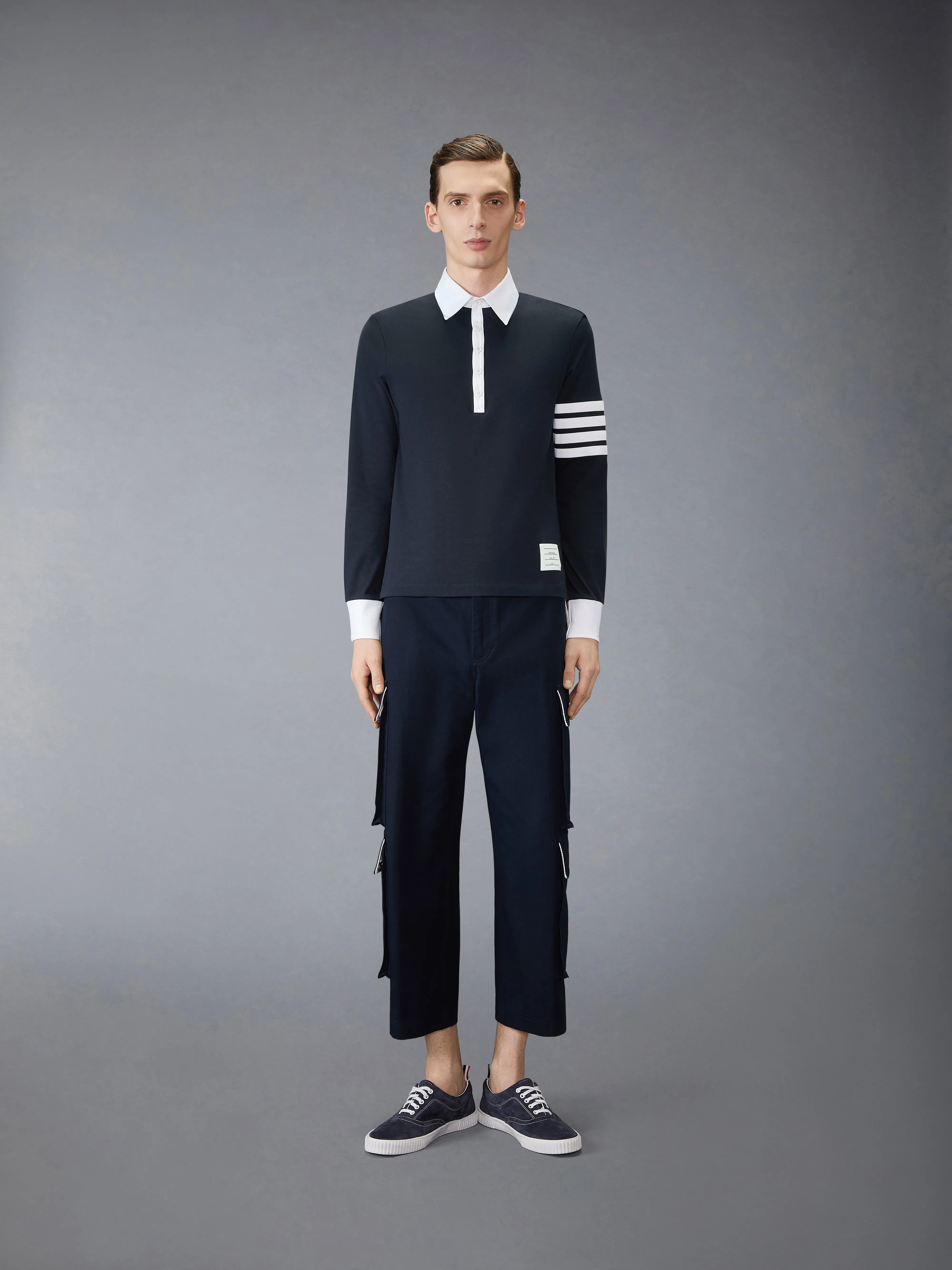 JERSEY 4-BAR RUGBY POLO sold by Thom Browne product image thumbnail 3