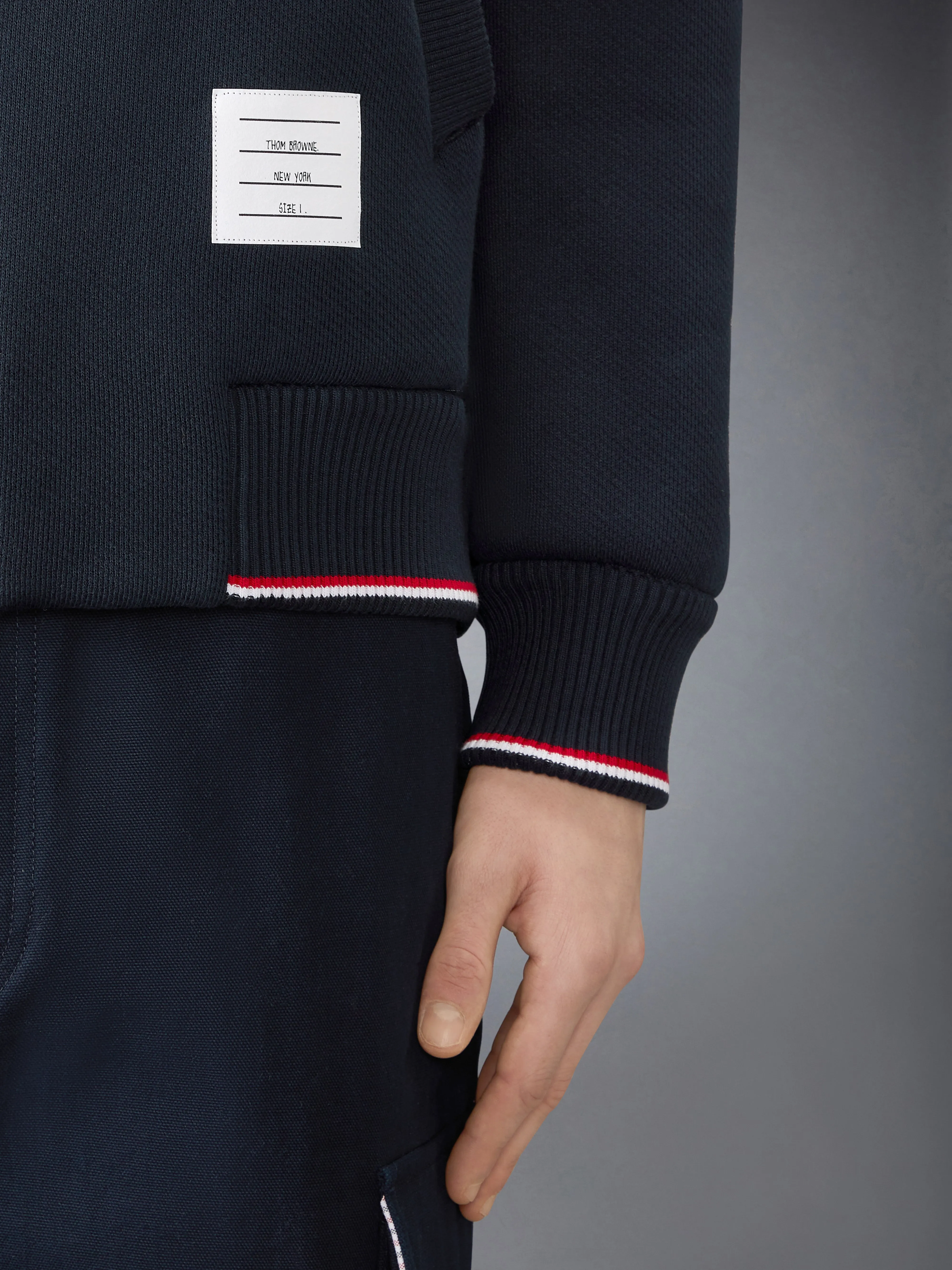 LOOPBACK OVERSIZED RWB STRIPE JACKET sold by Thom Browne product image thumbnail 4