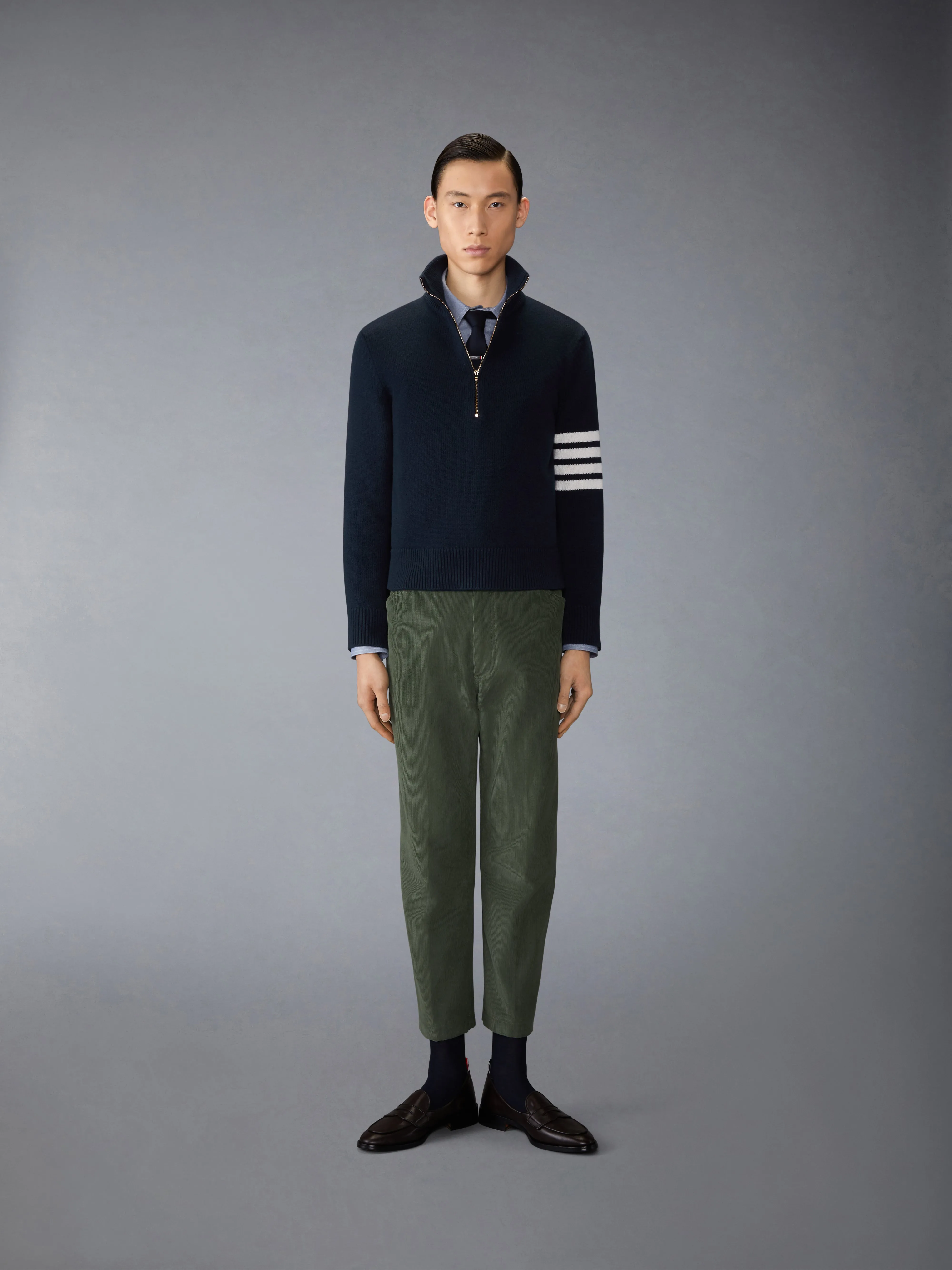 MERINO WOOL 4-BAR FUNNEL NECK PULLOVER sold by Thom Browne product image thumbnail 3