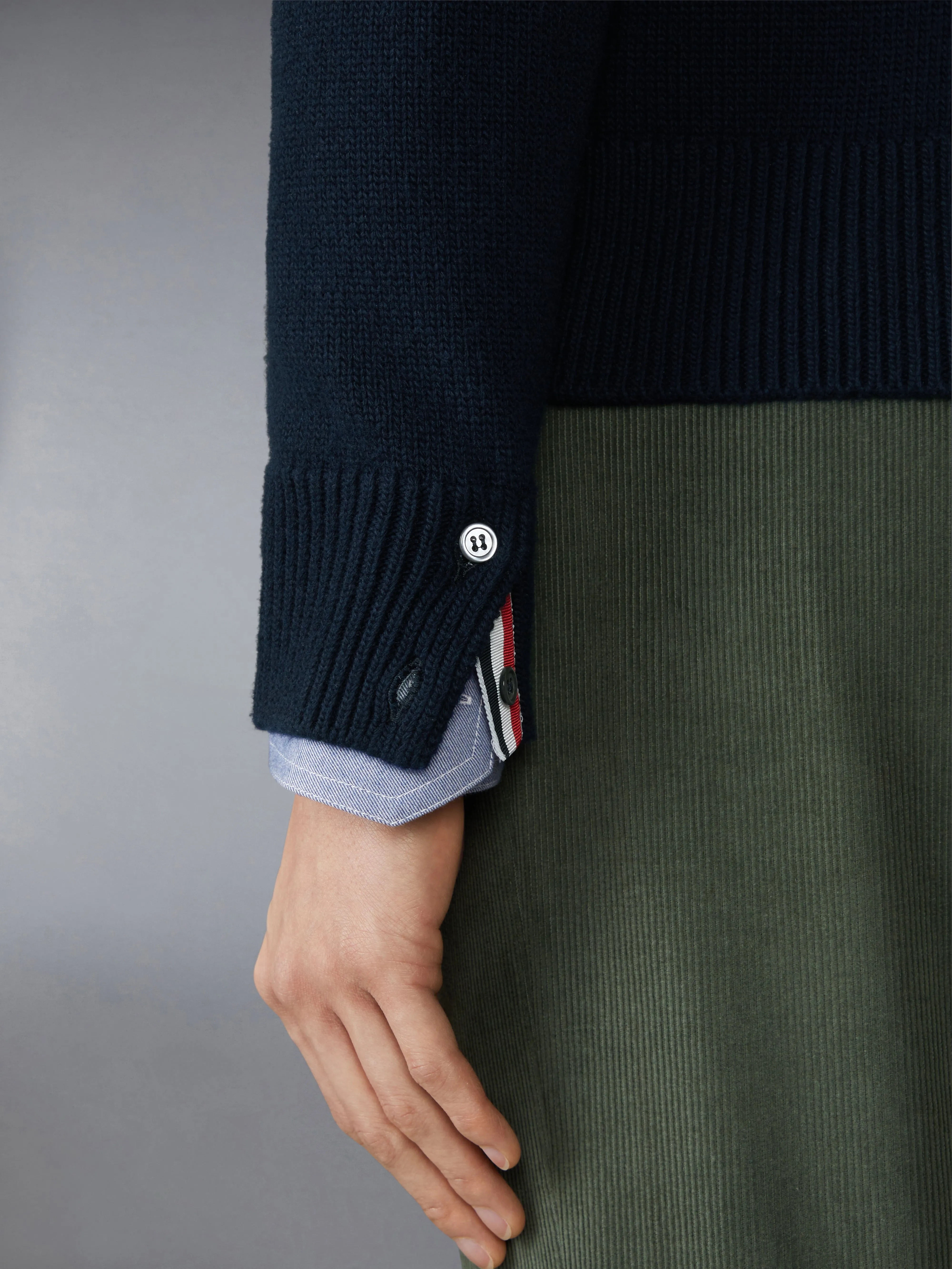 MERINO WOOL 4-BAR FUNNEL NECK PULLOVER sold by Thom Browne product image thumbnail 4