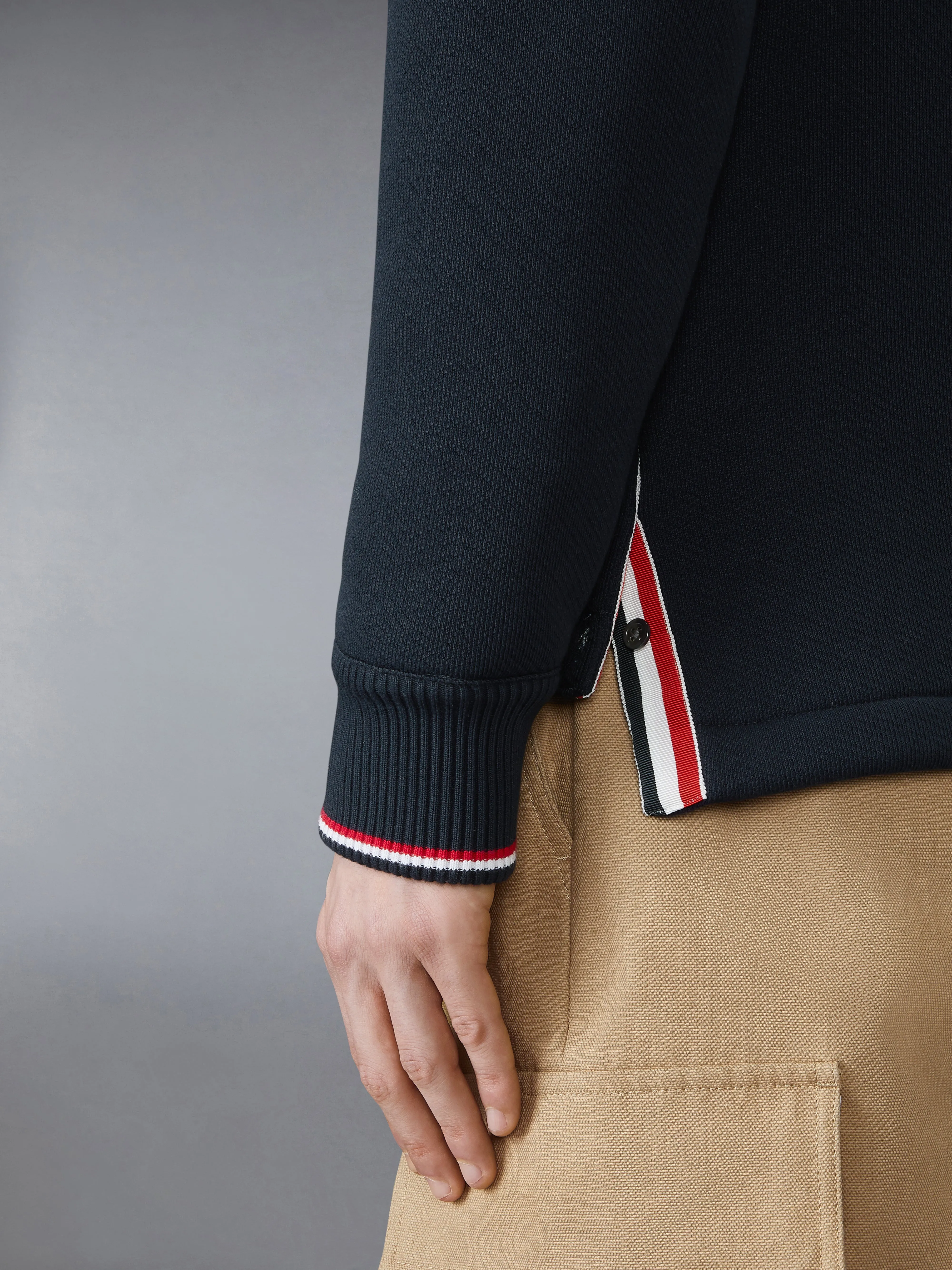 LOOPBACK OVERSIZED RWB STRIPE HOODIE sold by Thom Browne product image thumbnail 5