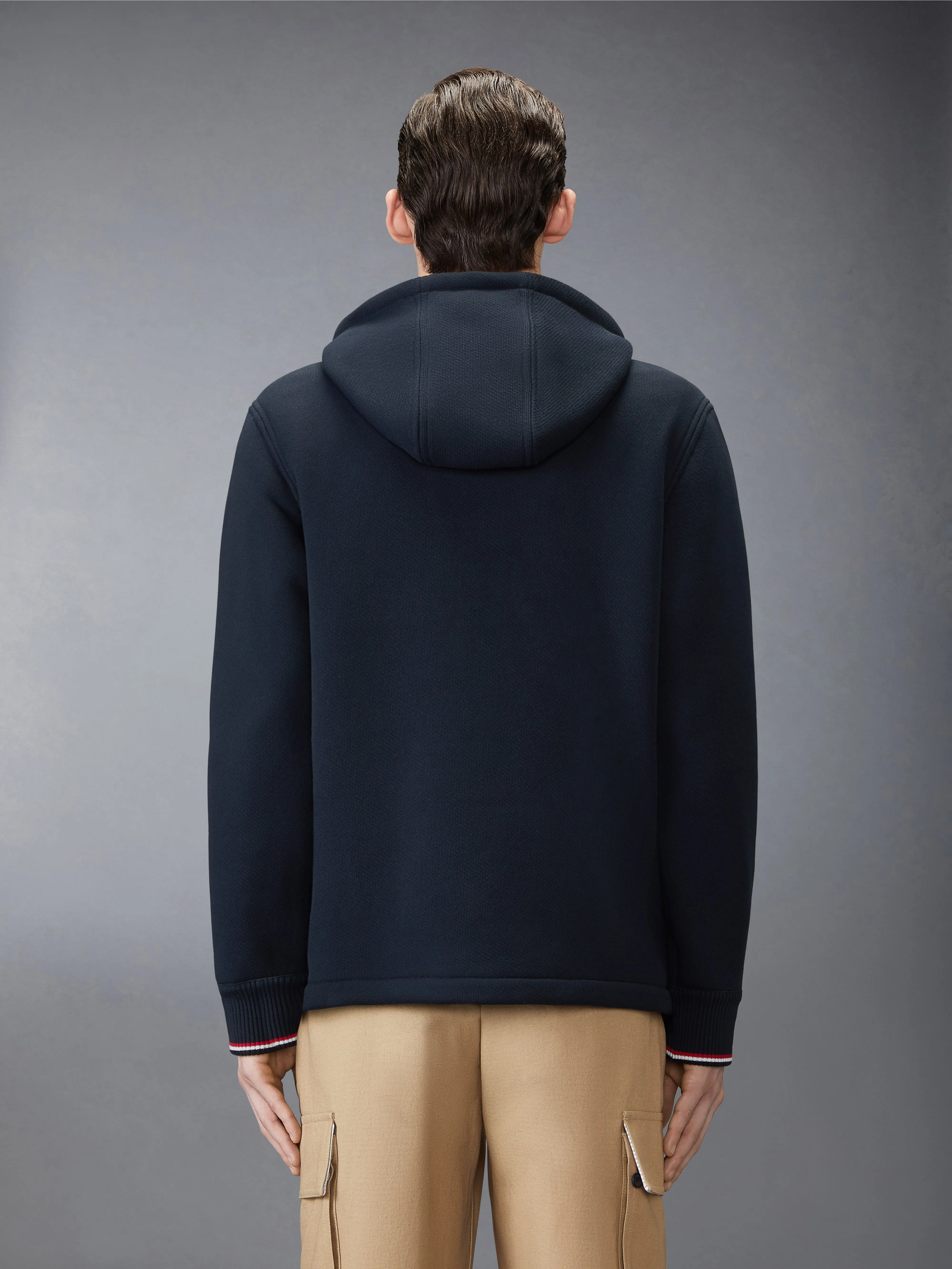LOOPBACK OVERSIZED RWB STRIPE HOODIE sold by Thom Browne product image thumbnail 2