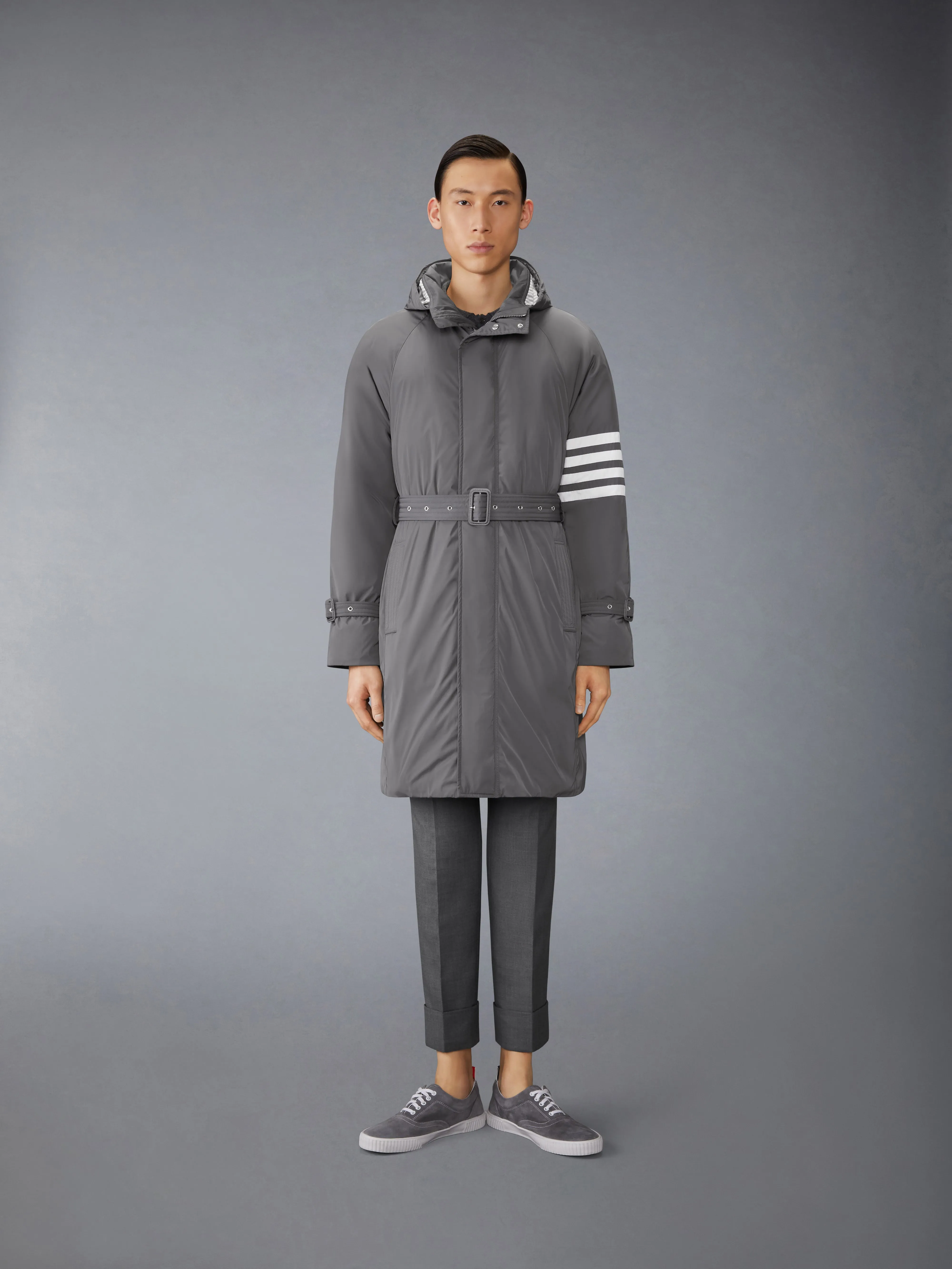 POLY TWILL 4-BAR DOWN FILLED PARKA sold by Thom Browne