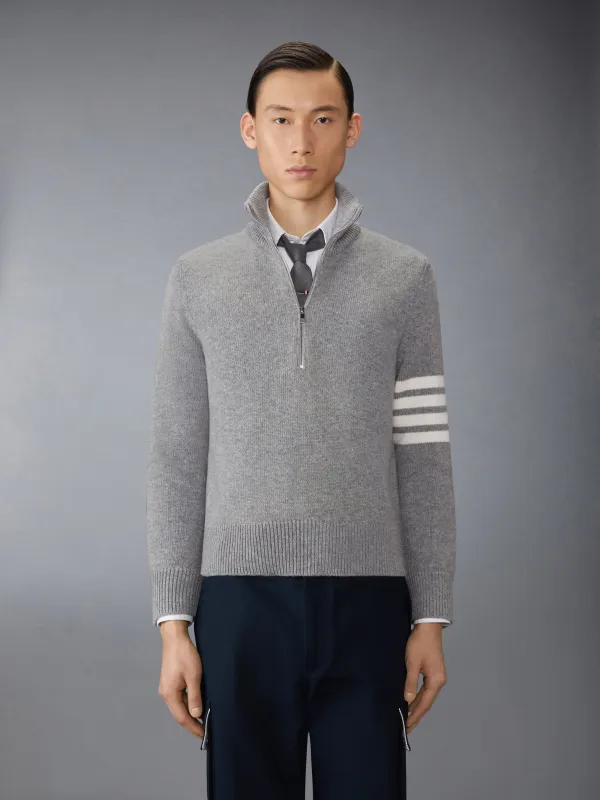 MERINO WOOL 4-BAR FUNNEL NECK PULLOVER sold by Thom Browne