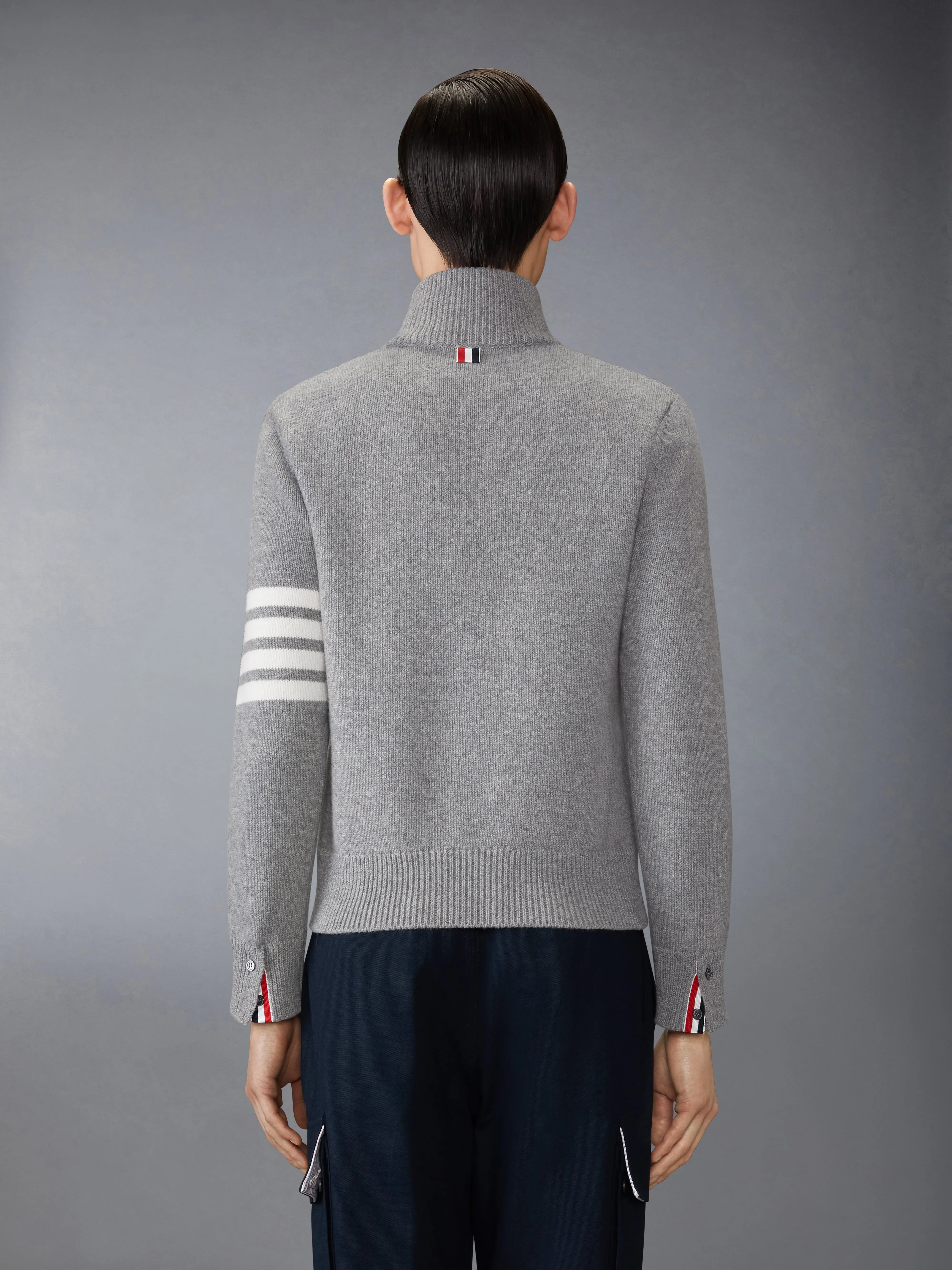 MERINO WOOL 4-BAR FUNNEL NECK PULLOVER sold by Thom Browne product image thumbnail 2