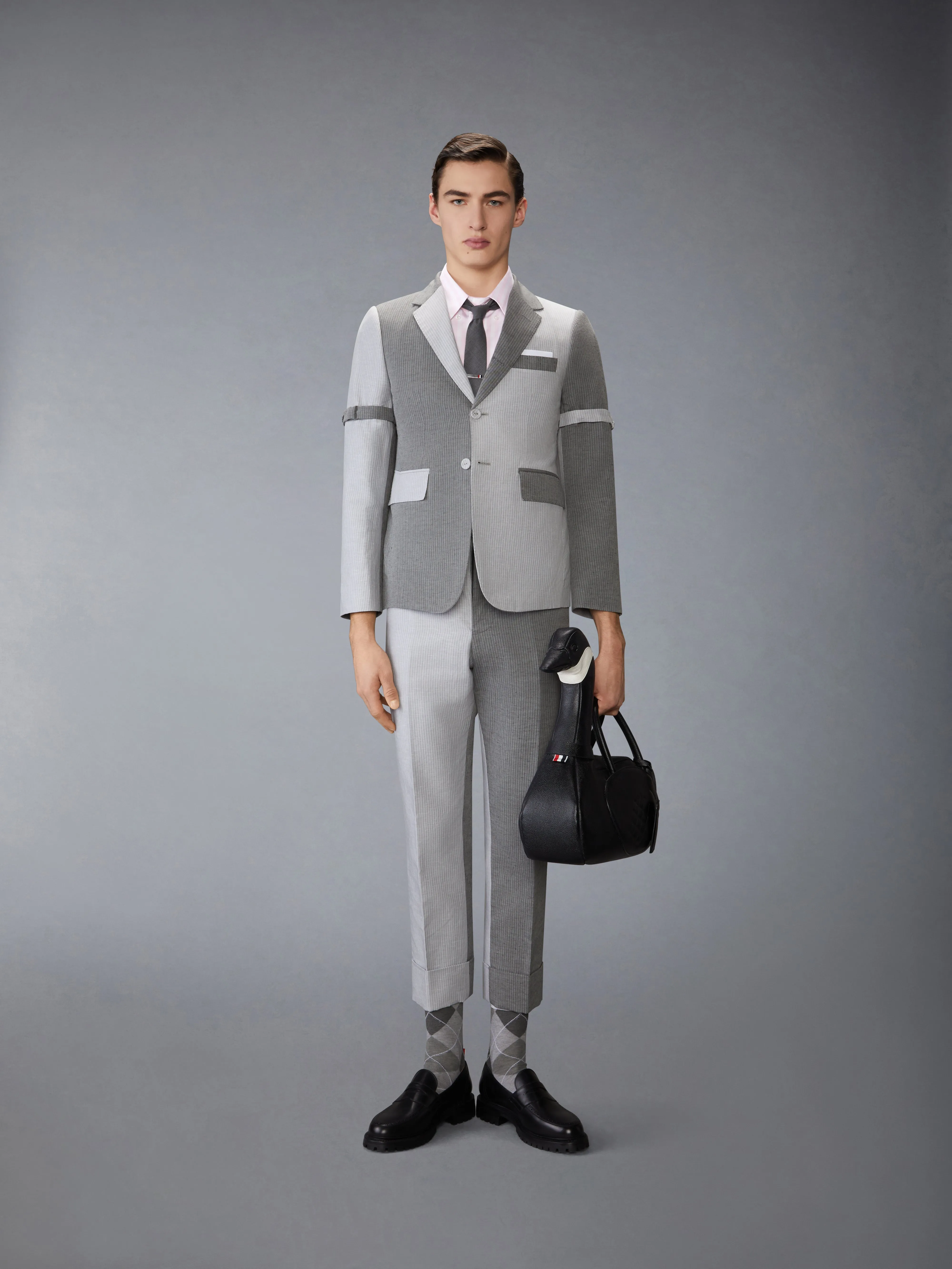 GINGHAM CHECK POPLIN SHORT SLEEVE SHIRT sold by Thom Browne product image thumbnail 4