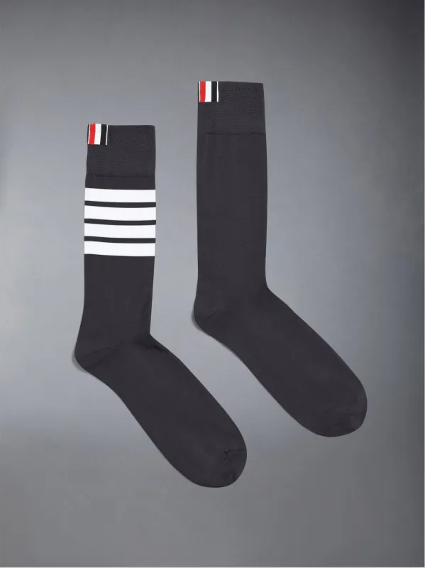 COTTON 4-BAR MID CALF SOCKS sold by Thom Browne