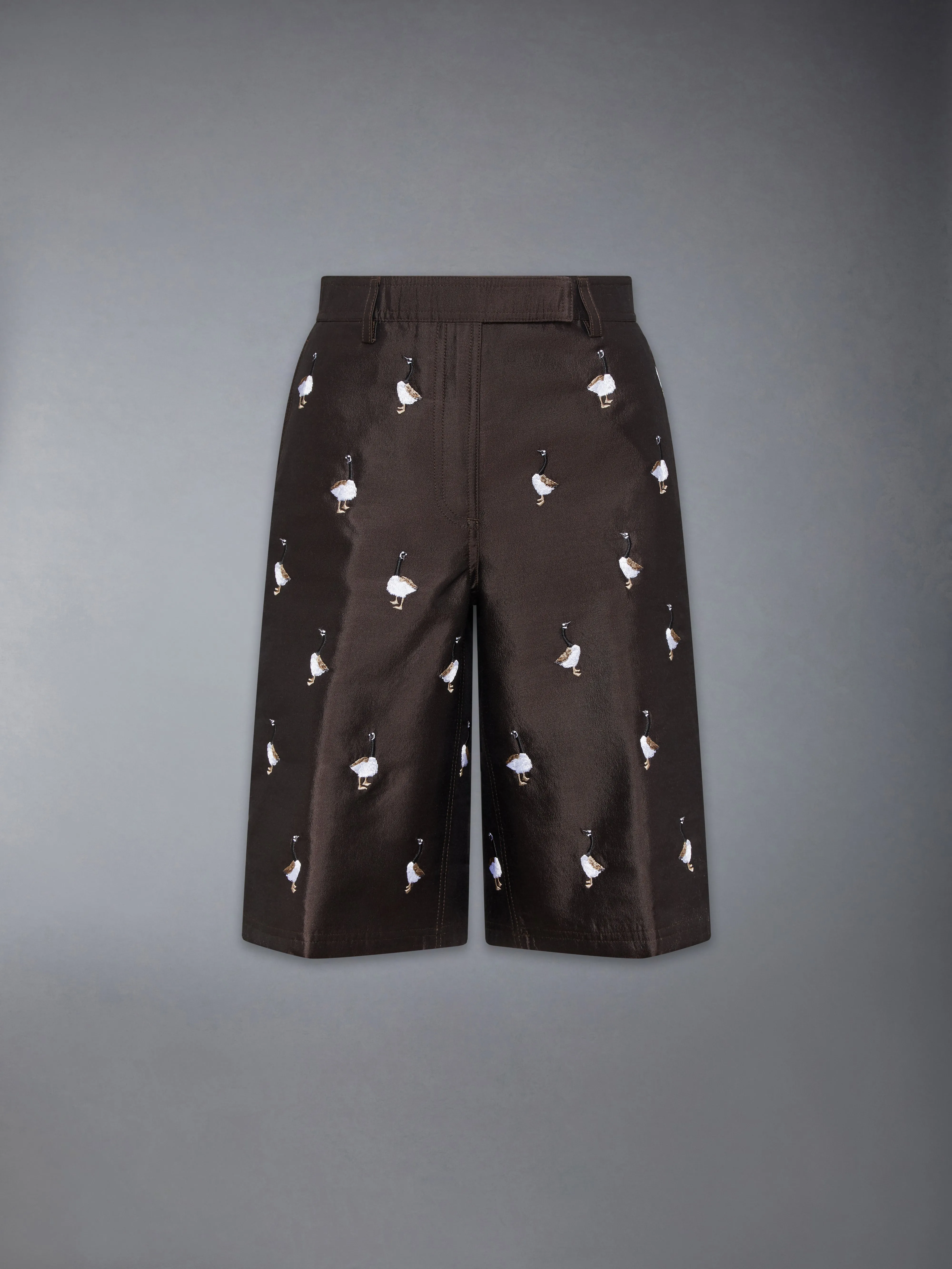 WOOL AND SILK GOOSE WIDE LEG SHORTS sold by Thom Browne product image thumbnail 5
