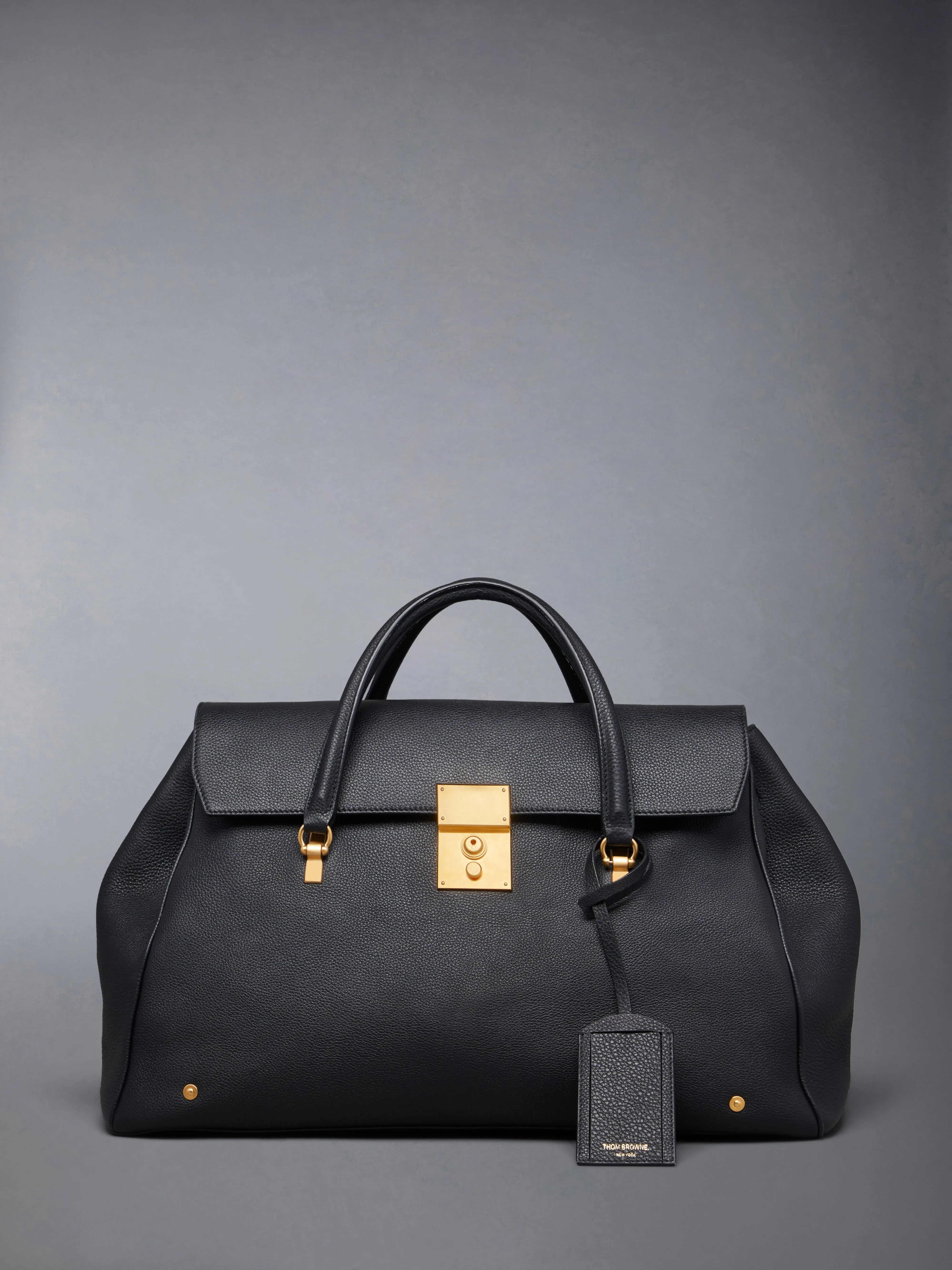 BOLTON WEEKENDER BAG IN SOFT PEBBLE GRAIN LEATHER sold by Thom Browne