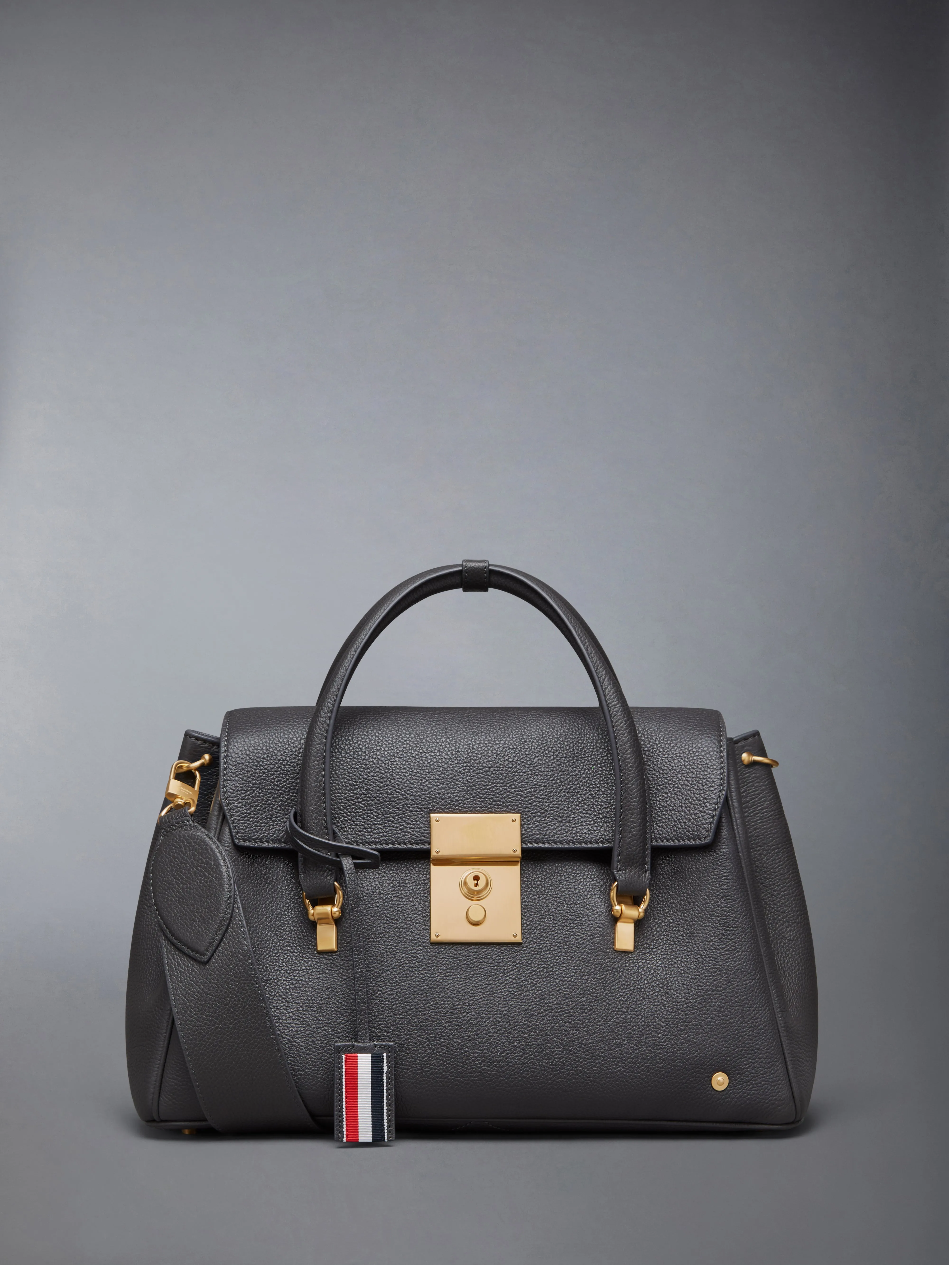 BOLTON BAG IN SOFT PEBBLE GRAIN LEATHER sold by Thom Browne