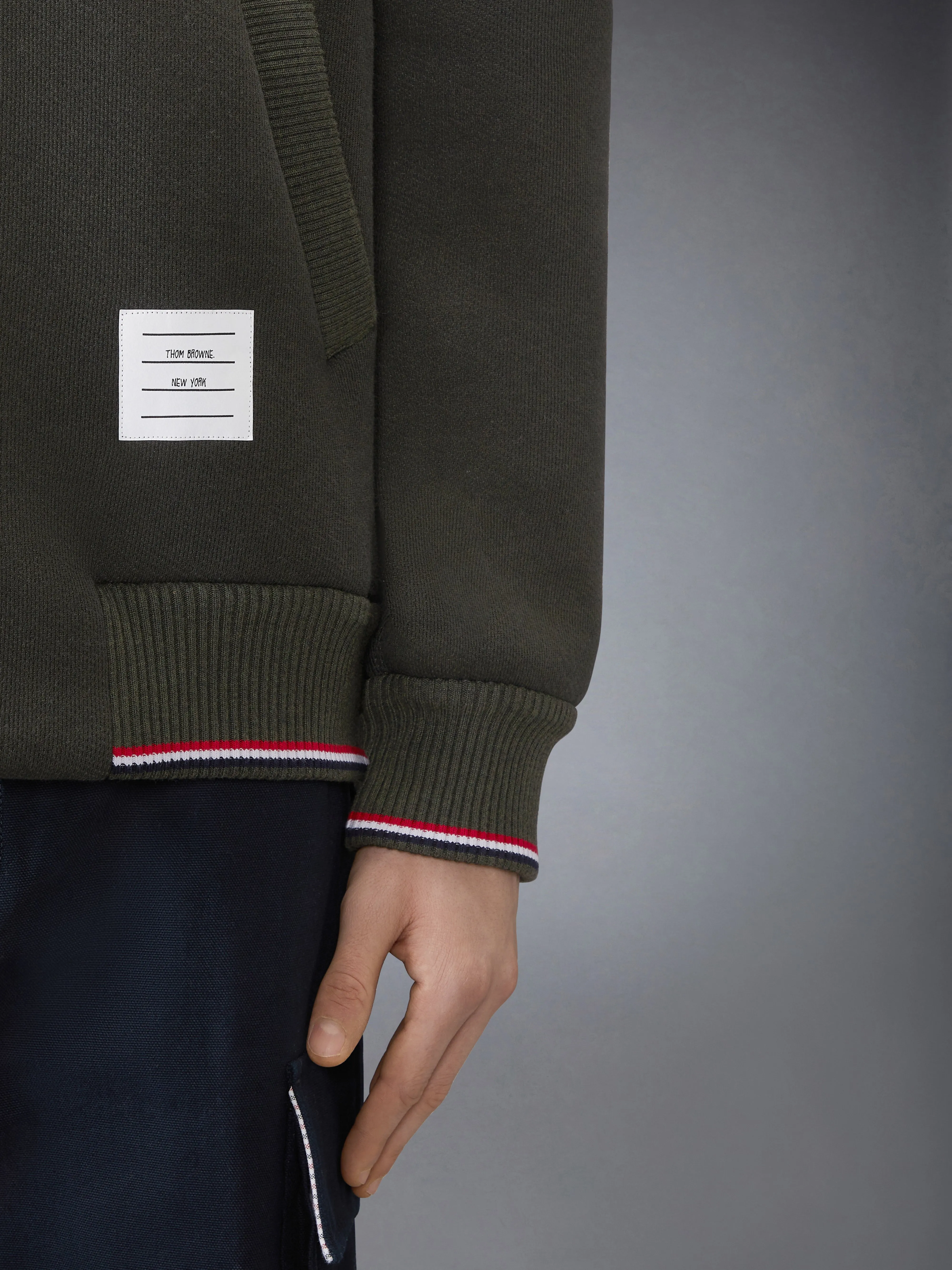 LOOPBACK OVERSIZED RWB STRIPE JACKET sold by Thom Browne product image thumbnail 4