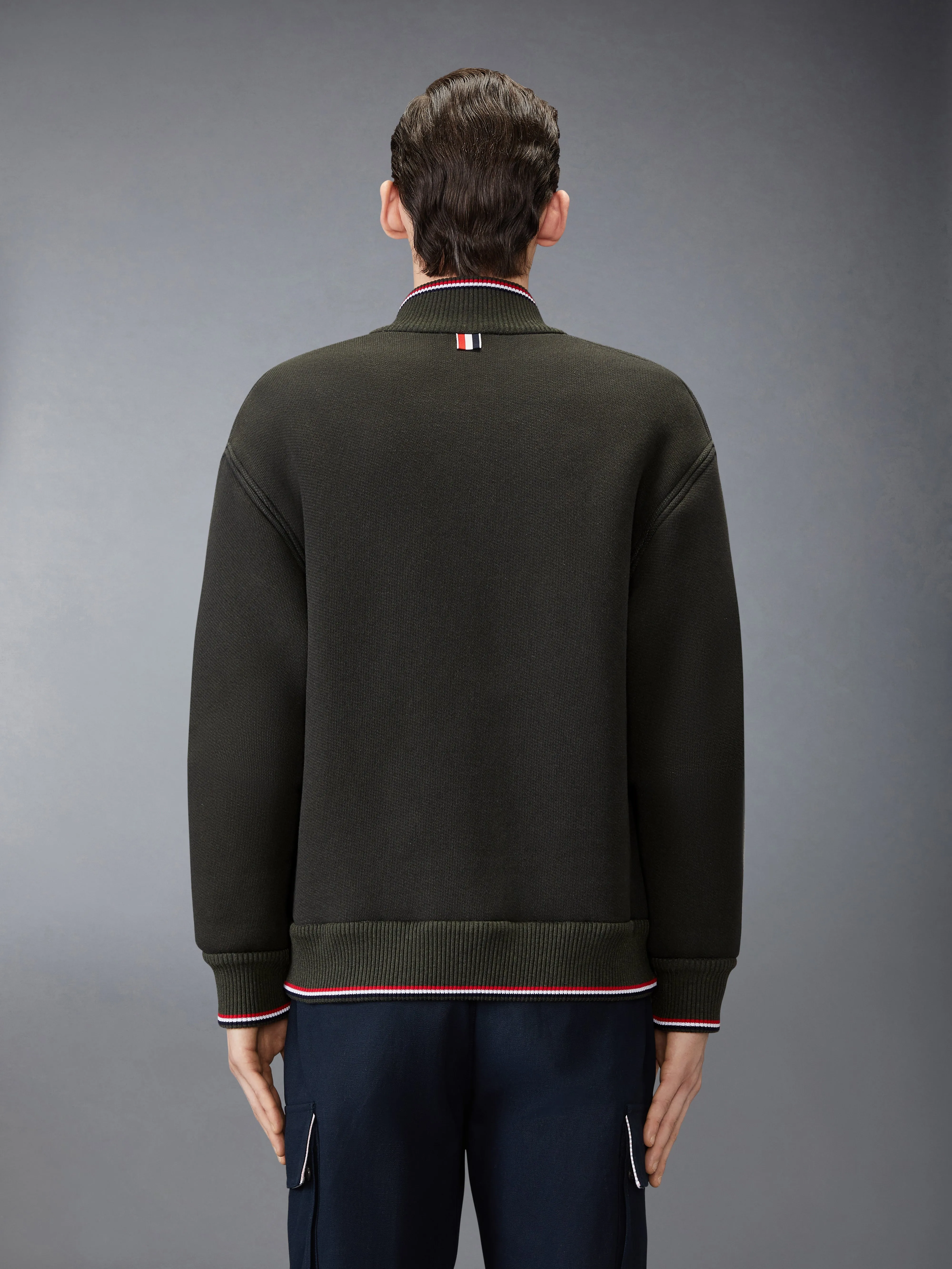 LOOPBACK OVERSIZED RWB STRIPE JACKET sold by Thom Browne product image thumbnail 2