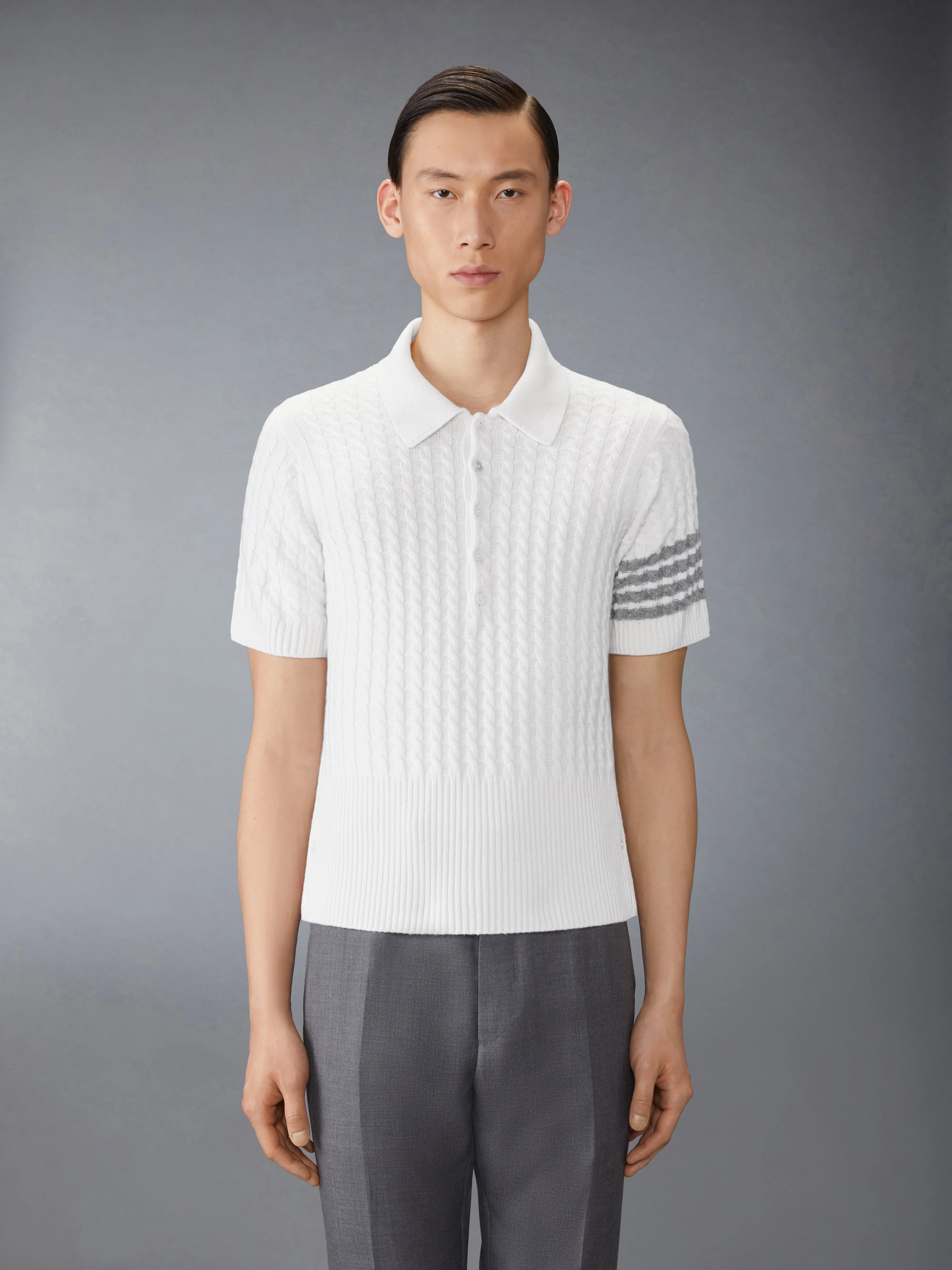 CASHMERE 4-BAR POLO sold by Thom Browne