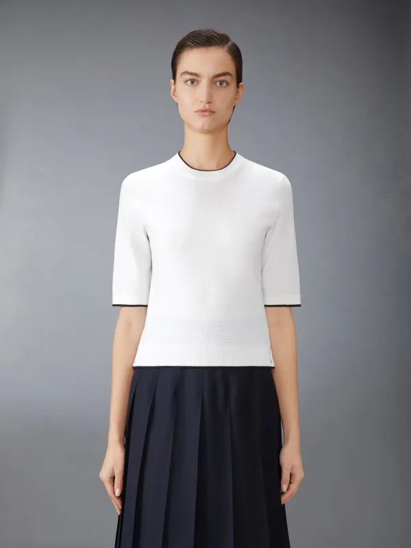 WOOL CREPE 4-BAR TEE sold by Thom Browne