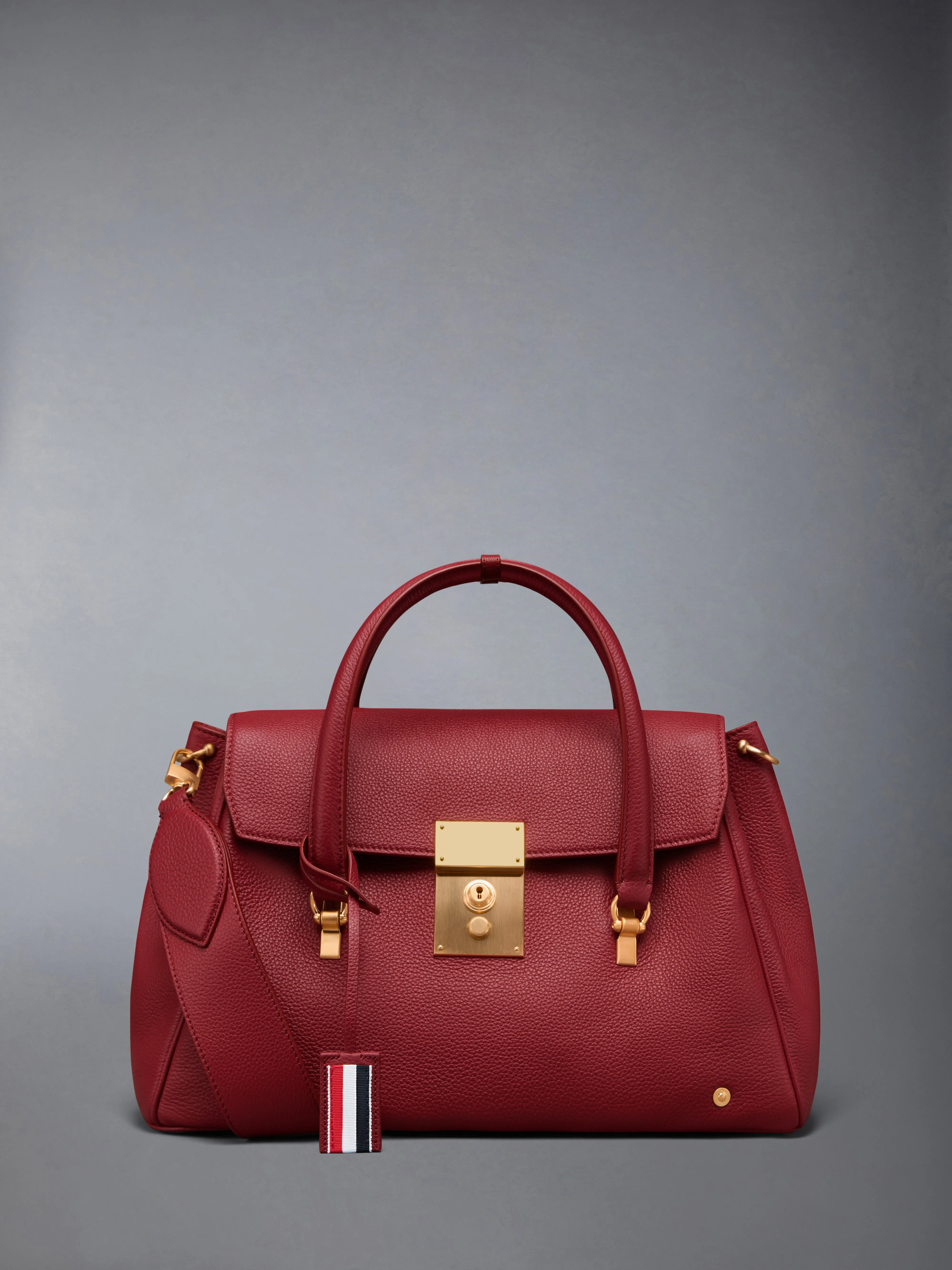 BOLTON BAG IN SOFT PEBBLE GRAIN LEATHER sold by Thom Browne