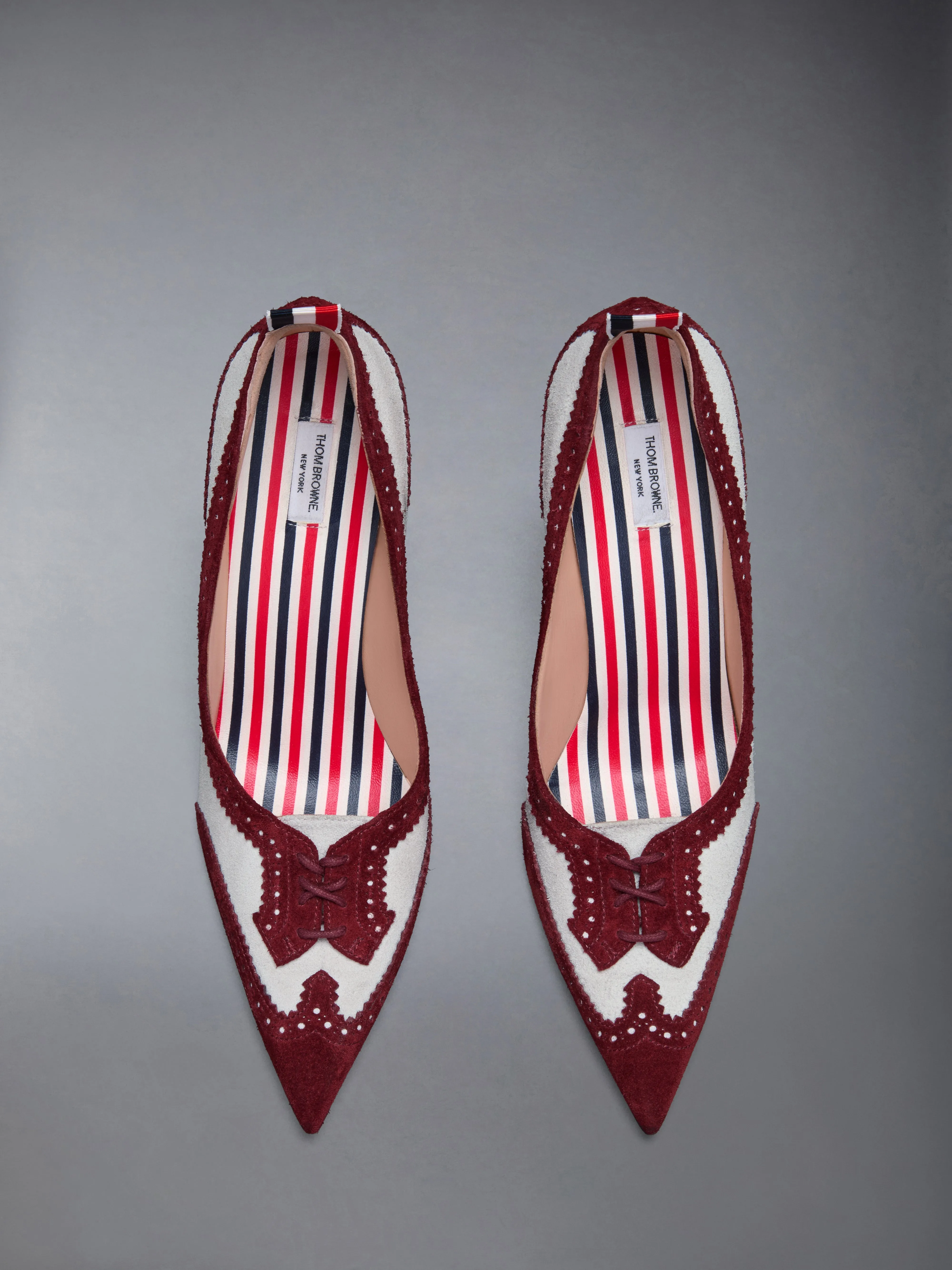 CALF SUEDE LOW THROAT WINGTIP PUMP 105MM sold by Thom Browne product image thumbnail 5