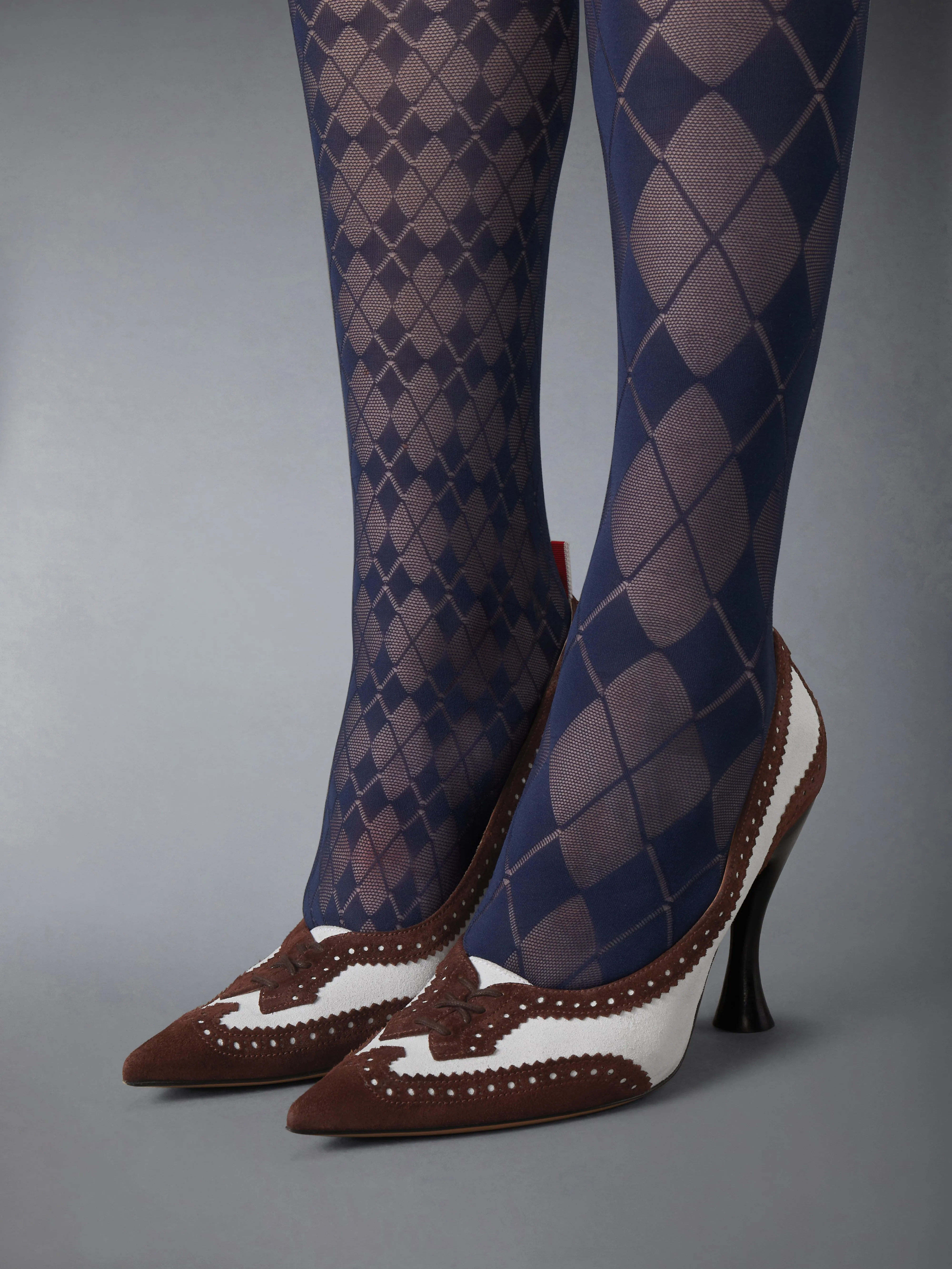 CALF SUEDE LOW THROAT WINGTIP PUMP 90MM sold by Thom Browne product image thumbnail 4