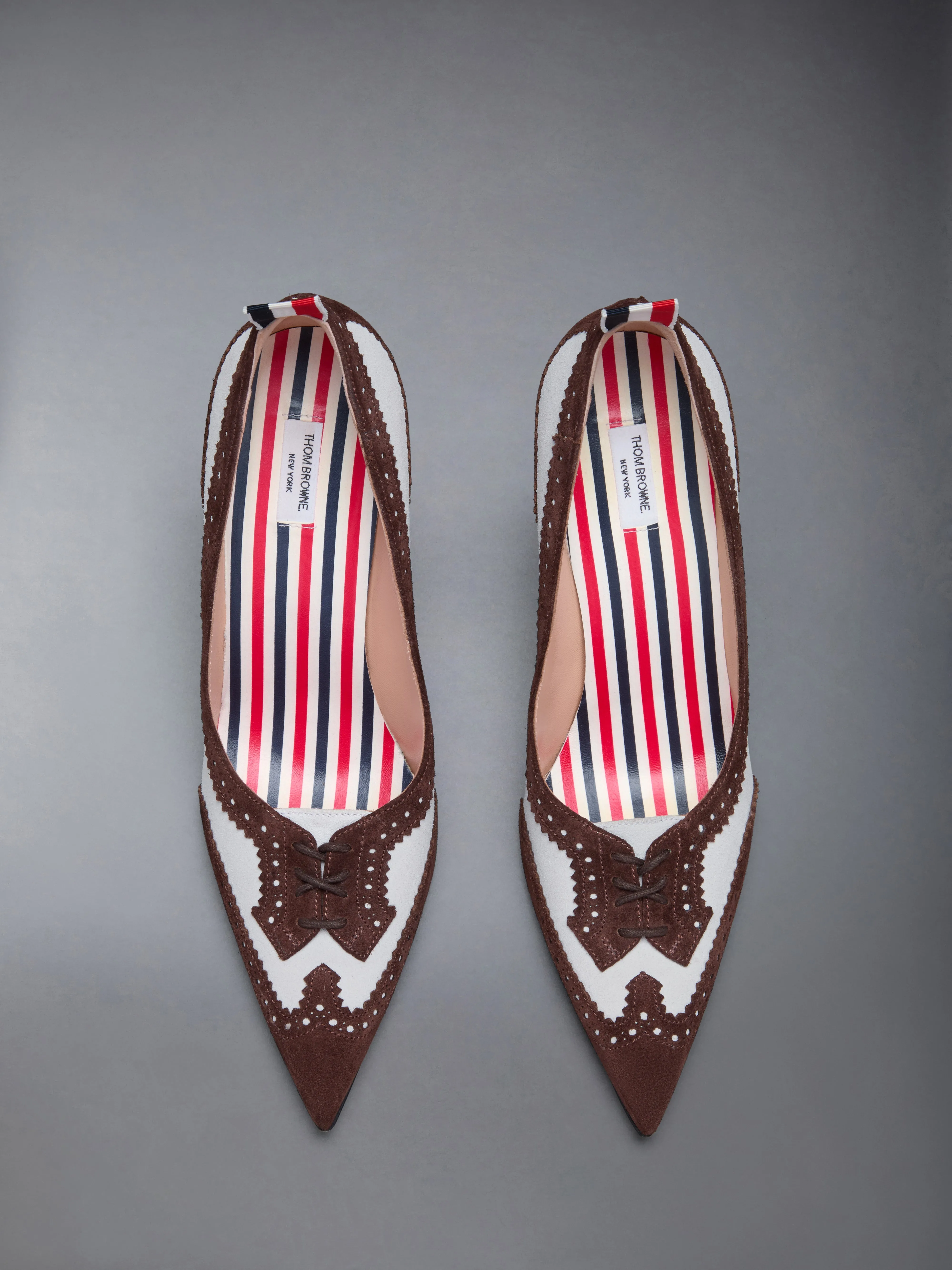 CALF SUEDE LOW THROAT WINGTIP PUMP 90MM sold by Thom Browne product image thumbnail 5