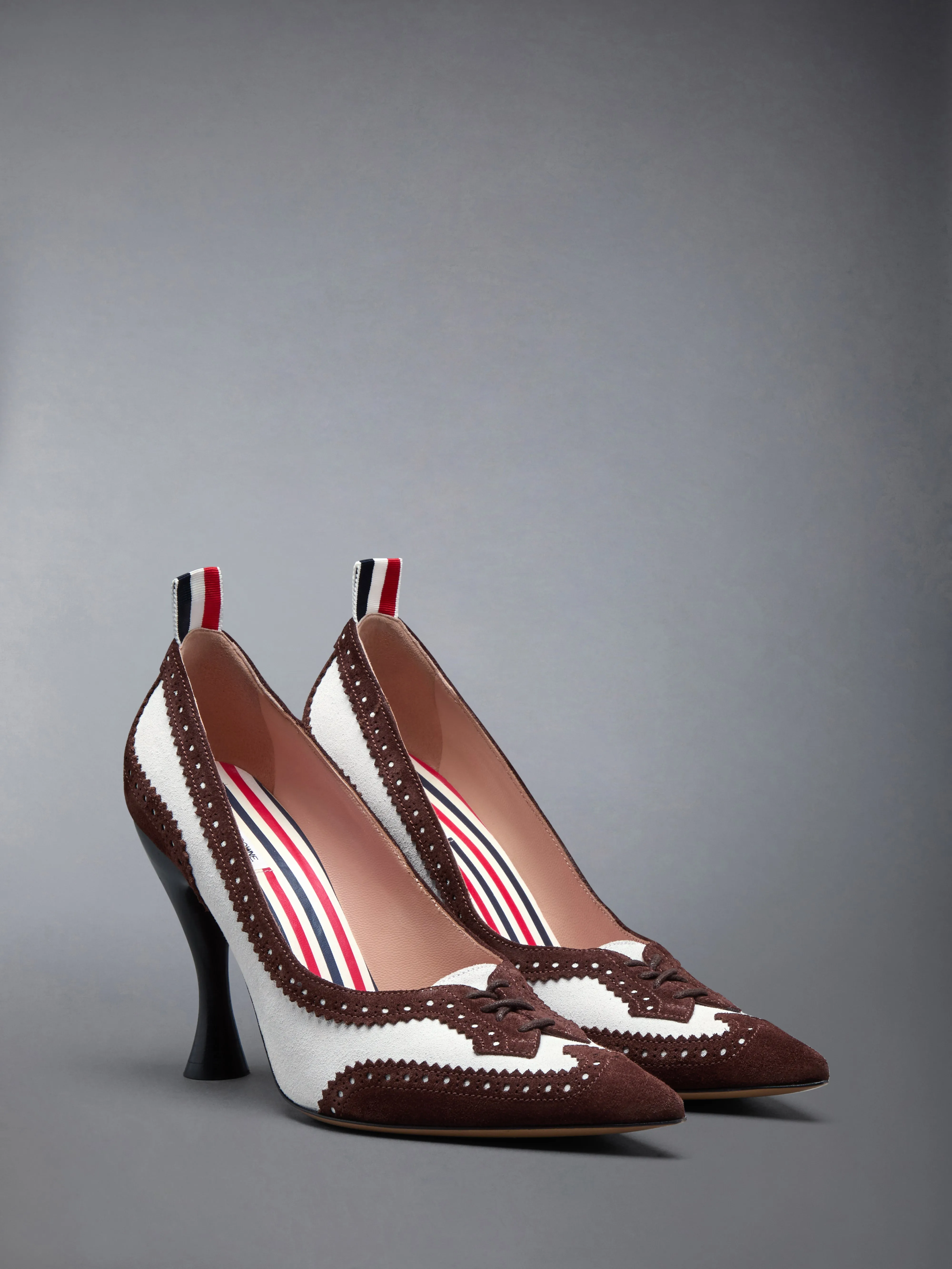 CALF SUEDE LOW THROAT WINGTIP PUMP 90MM sold by Thom Browne product image thumbnail 2