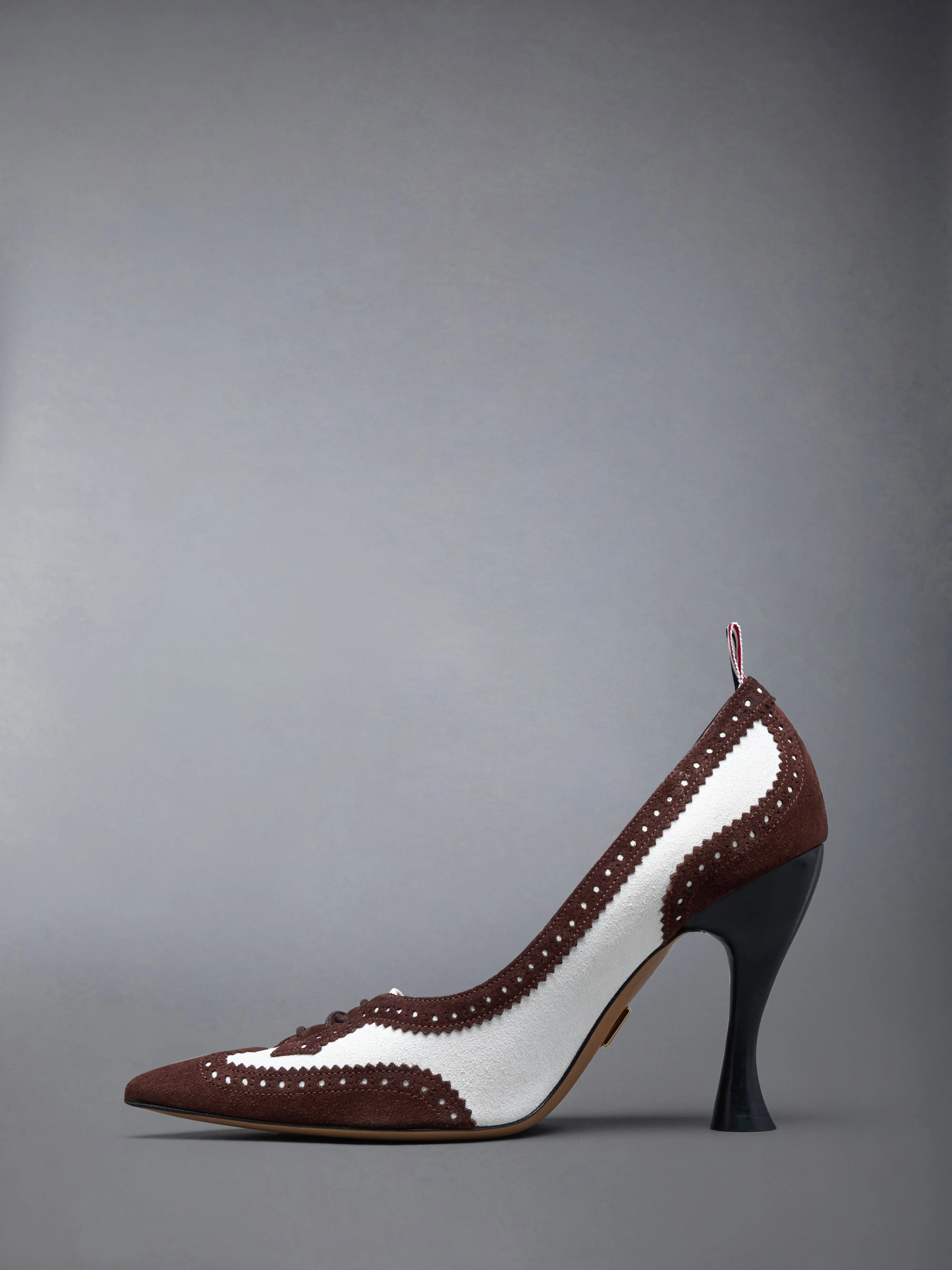 CALF SUEDE LOW THROAT WINGTIP PUMP 90MM sold by Thom Browne product image thumbnail 3