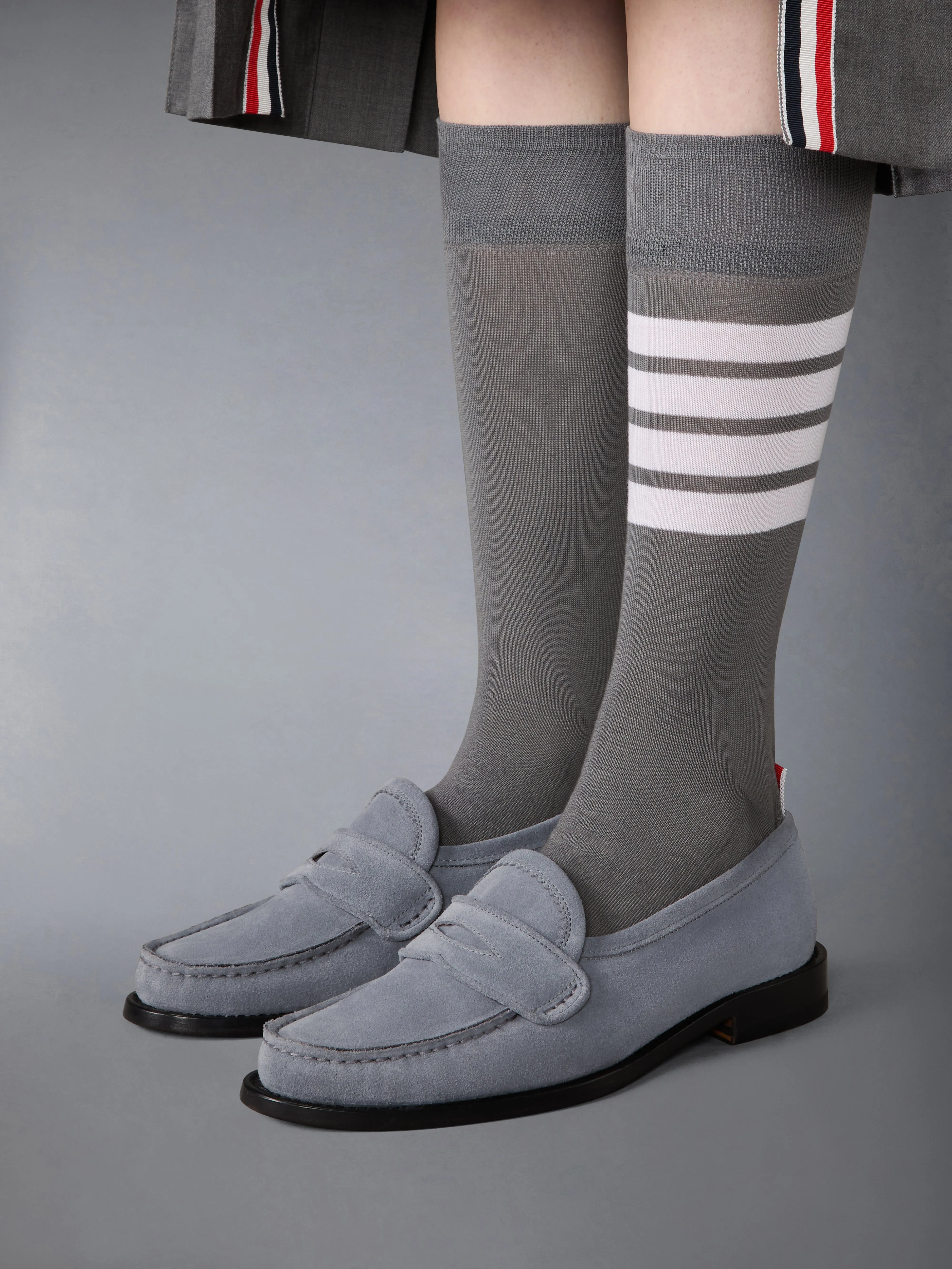 CALF SUEDE PLEATED VARSITY LOAFER sold by Thom Browne product image thumbnail 4