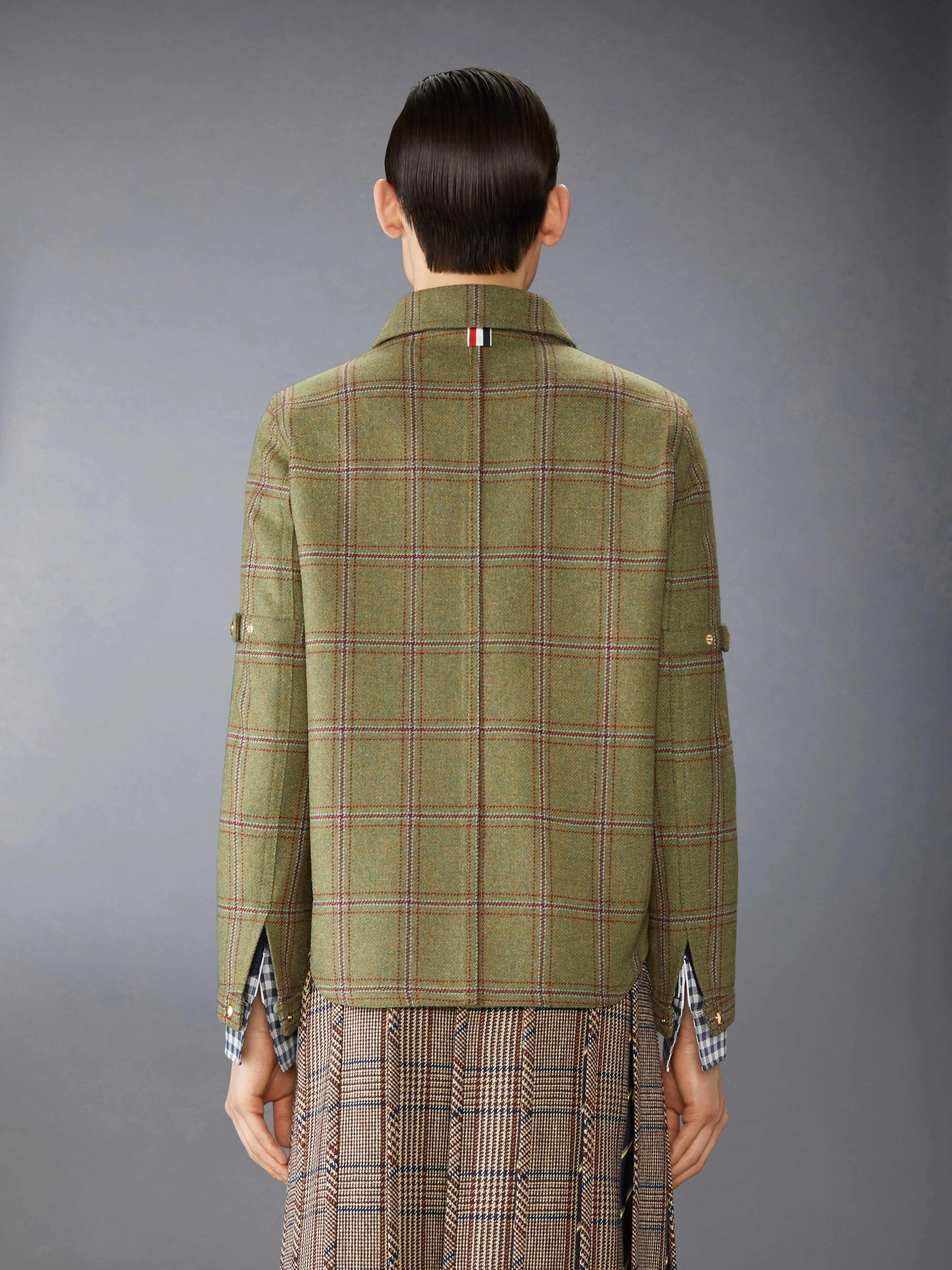 HUNTING TWEED ARMBAND UTILITY JACKET sold by Thom Browne product image thumbnail 2