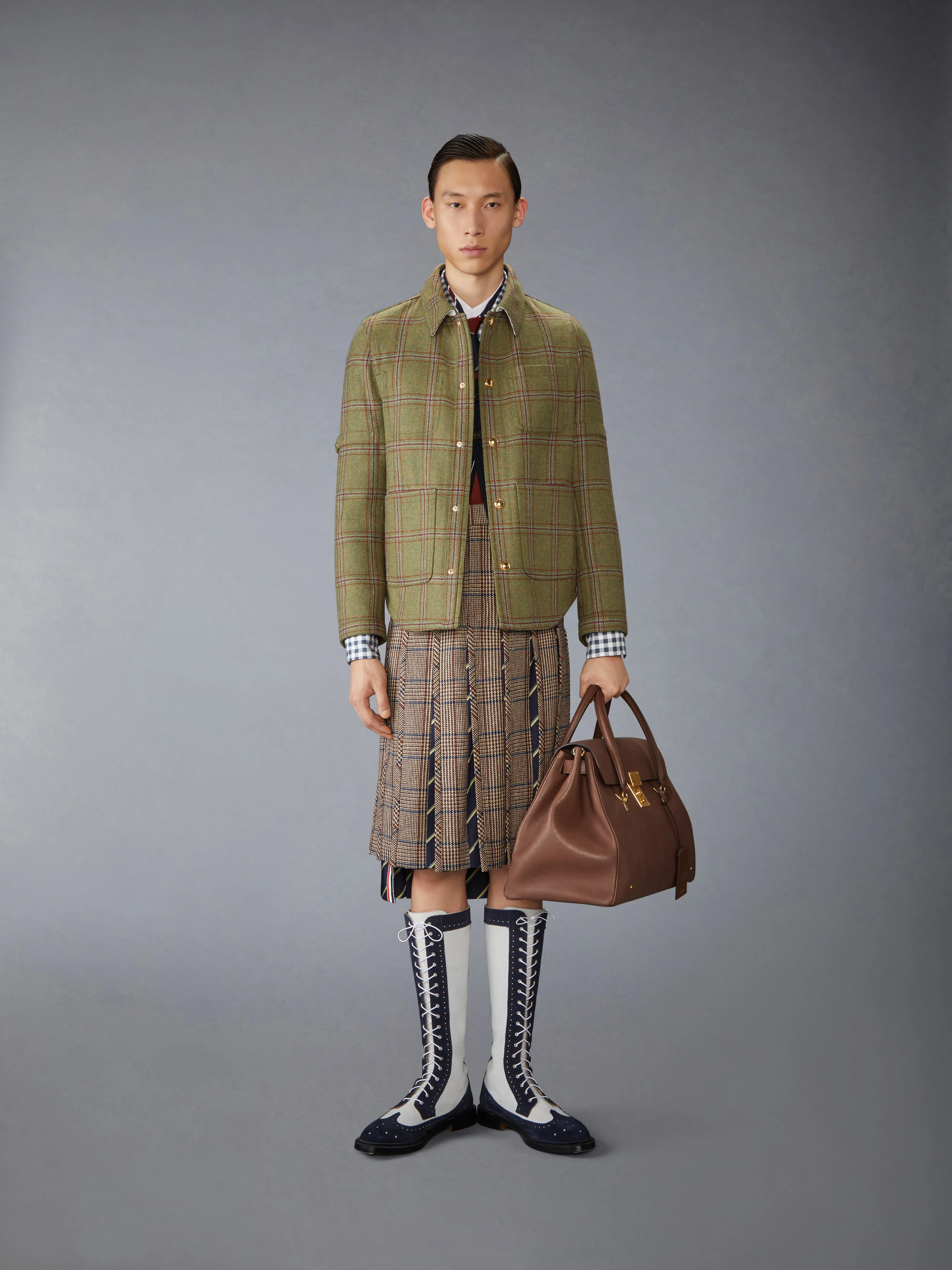 HUNTING TWEED ARMBAND UTILITY JACKET sold by Thom Browne product image thumbnail 3