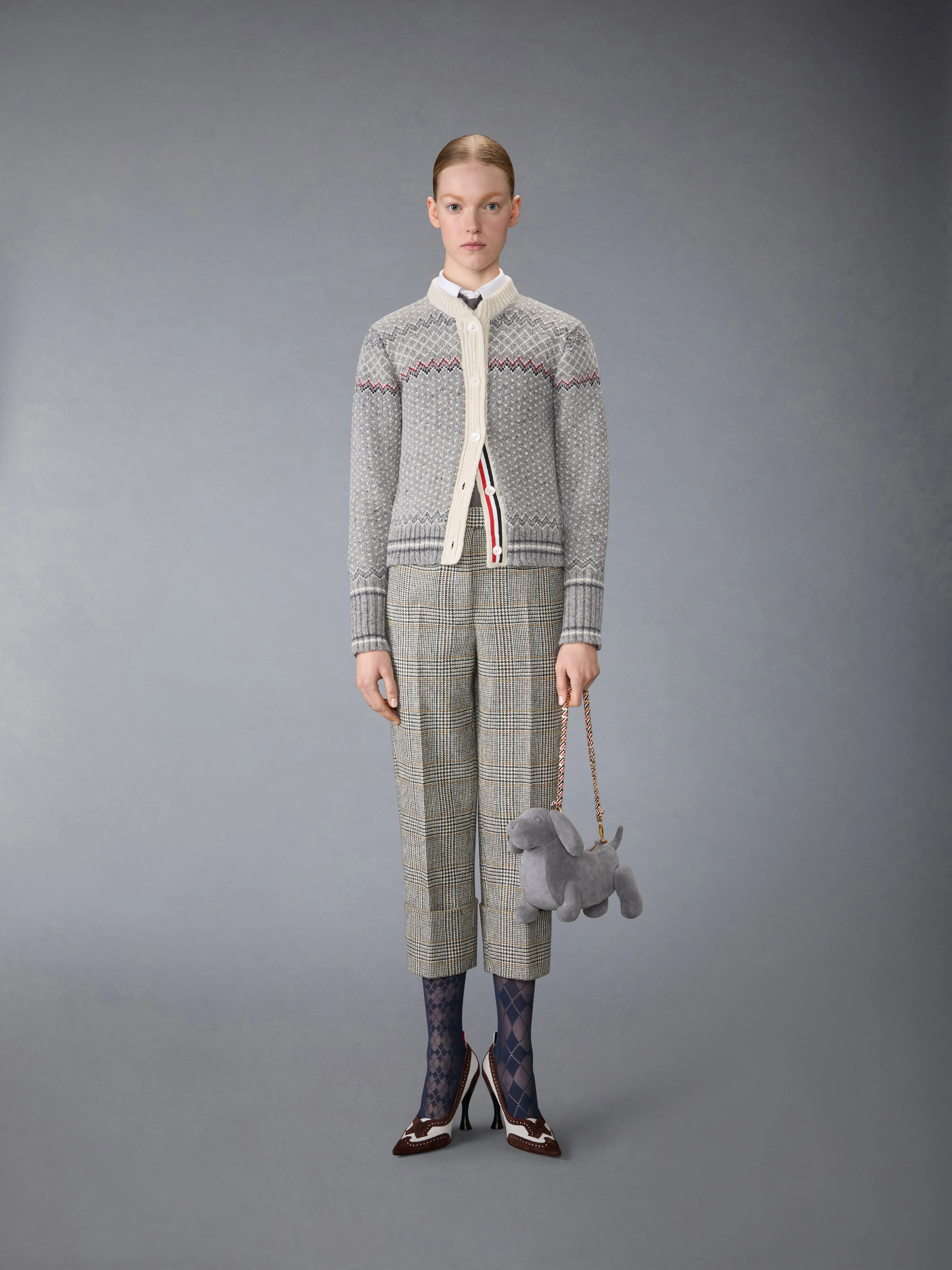 FAIRISLE JACQUARD DONEGAL CROPPED CARDIGAN sold by Thom Browne product image thumbnail 3