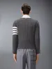 CASHMERE 4-BAR V NECK CARDIGAN sold by Thom Browne