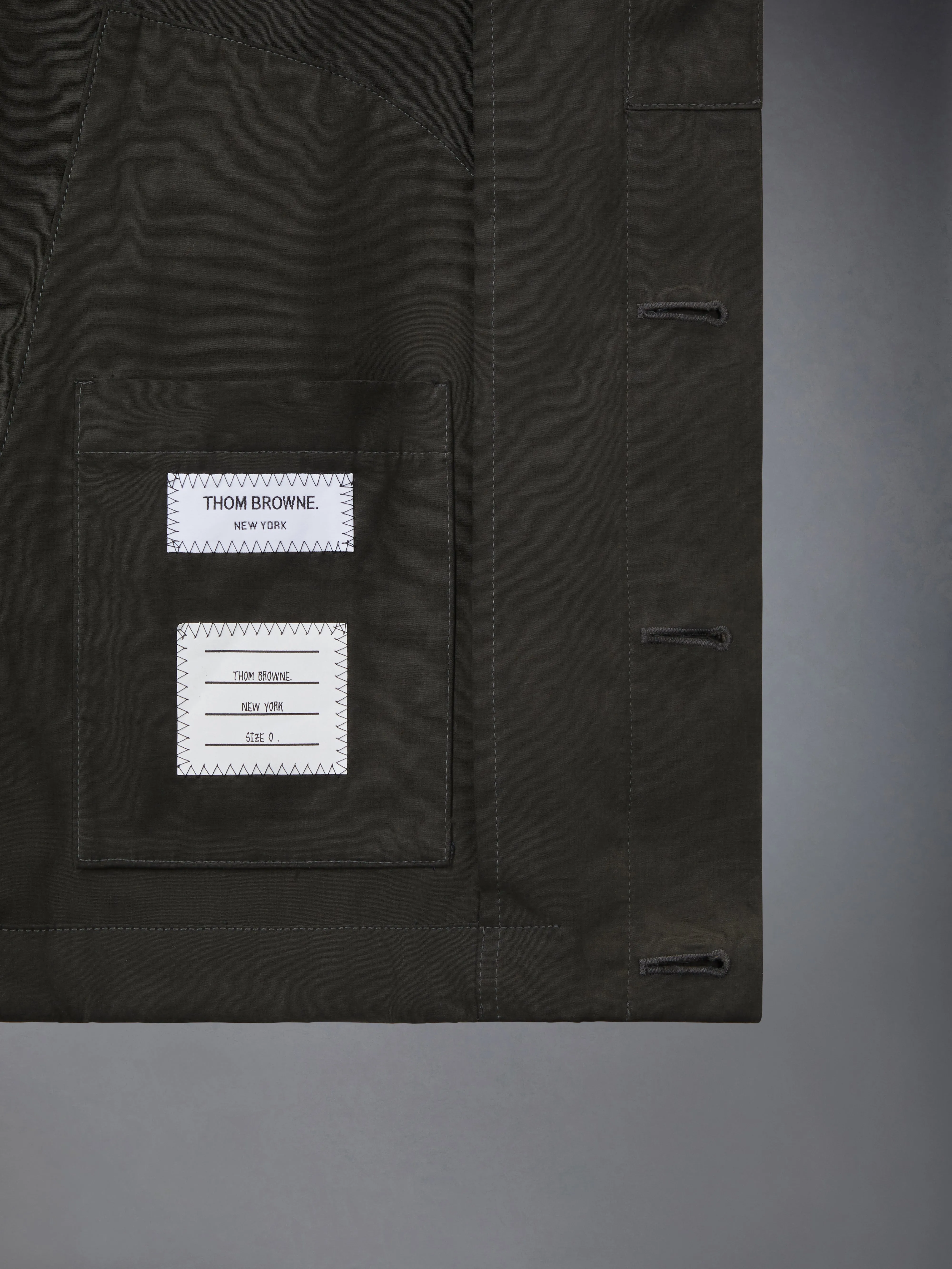 WAXED TECH HOODED ANORAK JACKET sold by Thom Browne product image thumbnail 4