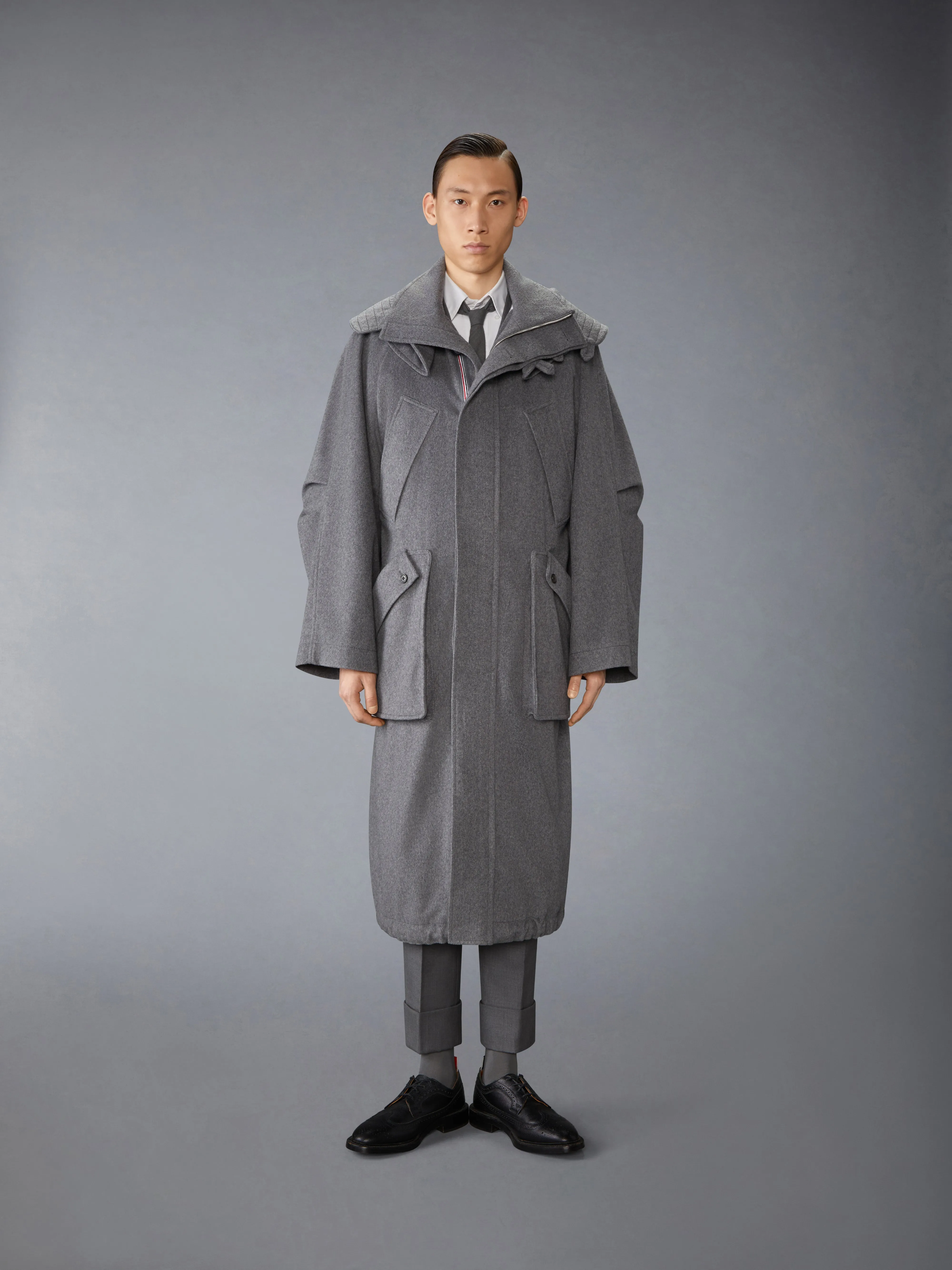 CASHMERE WATERPROOF HOODED PARKA sold by Thom Browne