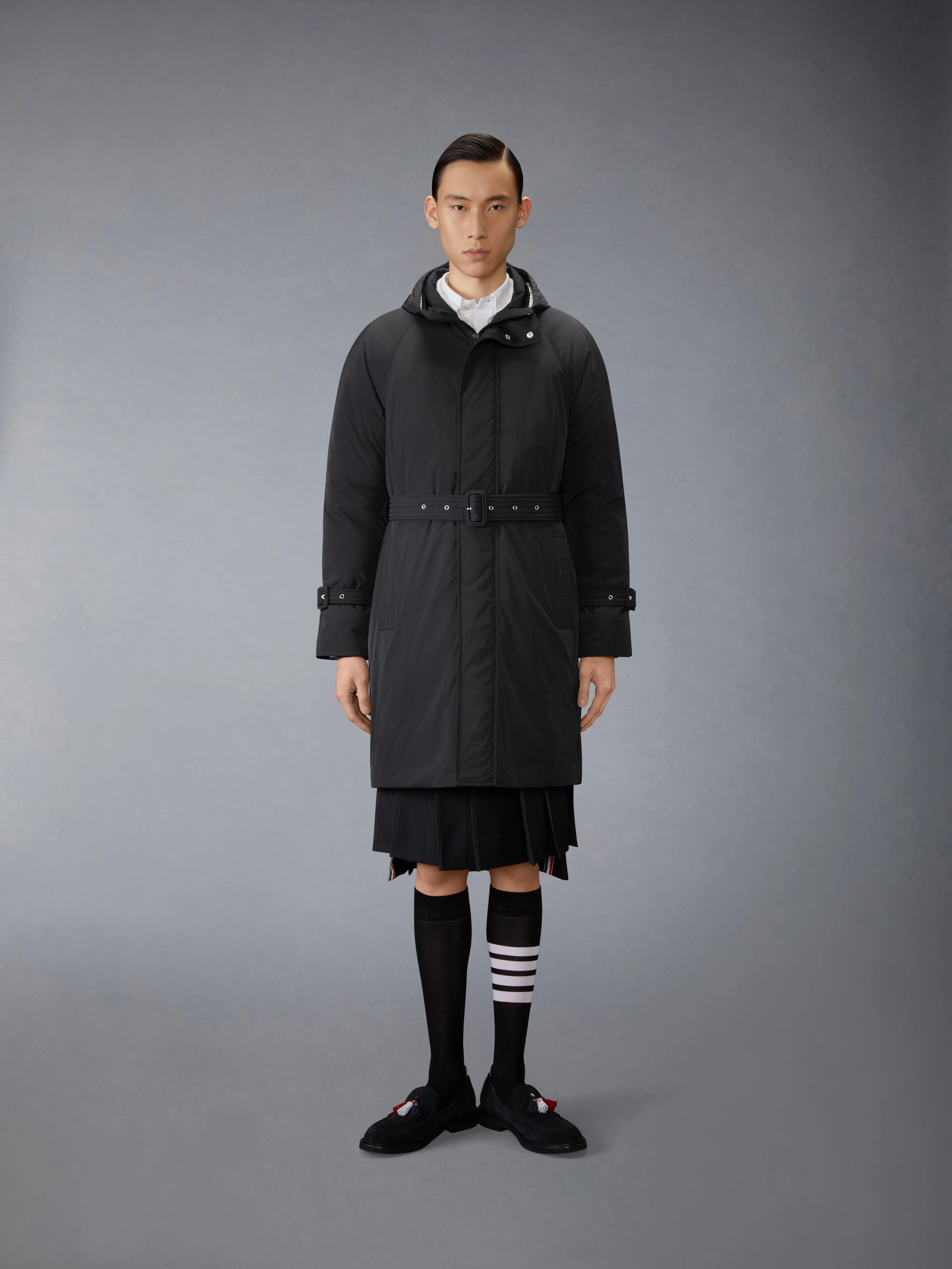 POLY TWILL 4-BAR DOWN FILLED PARKA sold by Thom Browne