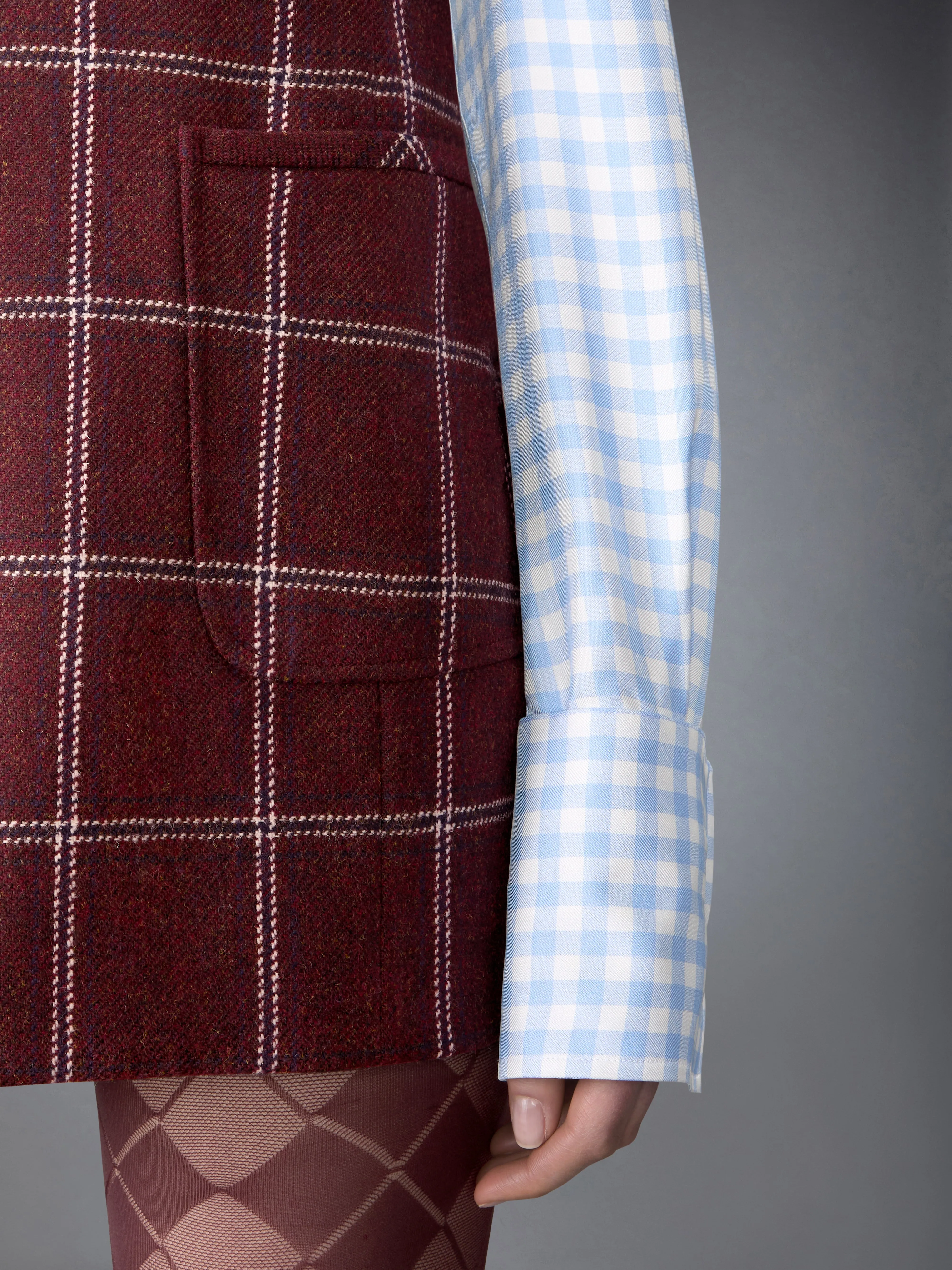 WINDOWPANE HUNTING TWEED MINI PENCIL DRESS sold by Thom Browne product image thumbnail 5