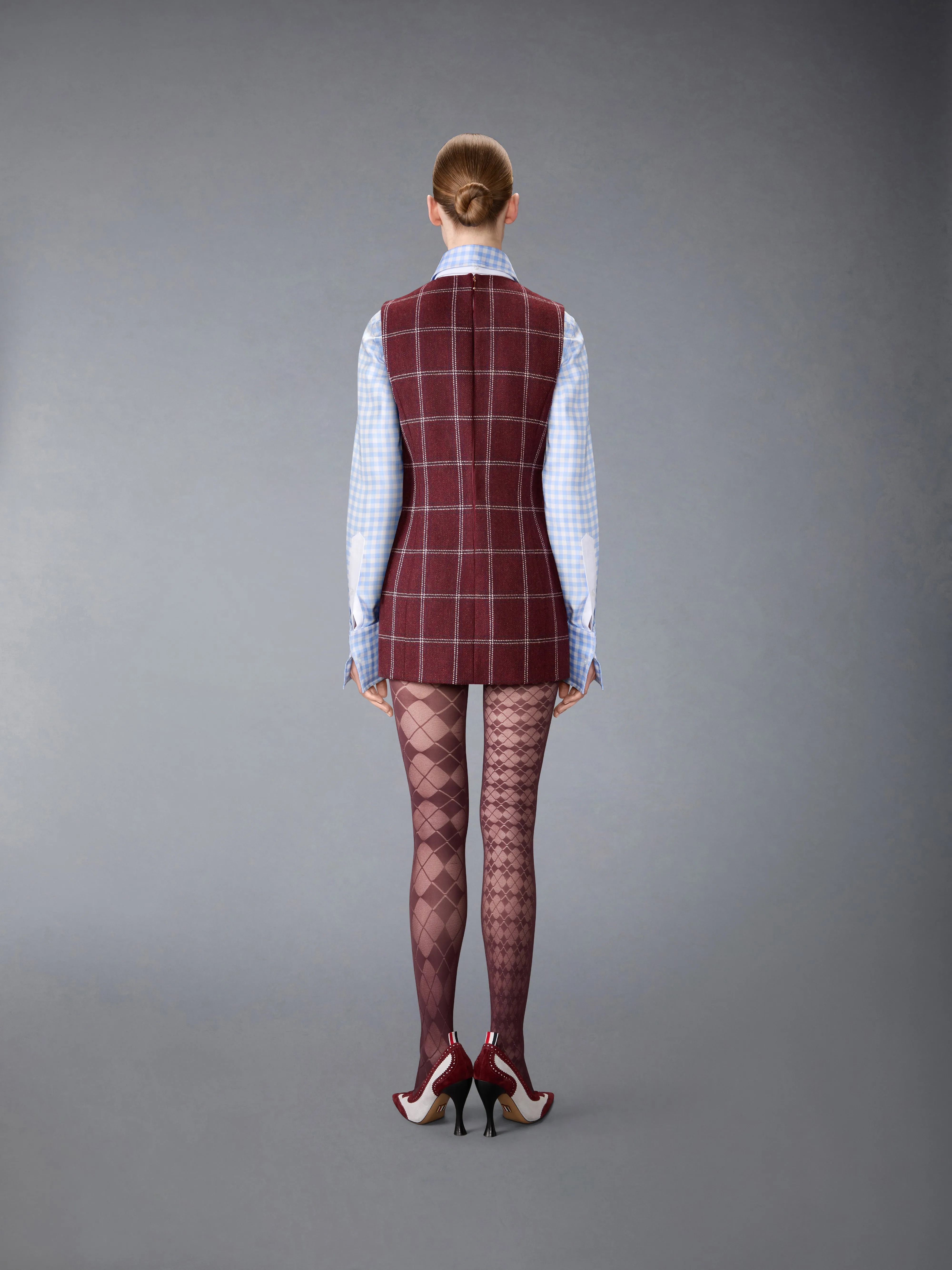 WINDOWPANE HUNTING TWEED MINI PENCIL DRESS sold by Thom Browne product image thumbnail 4