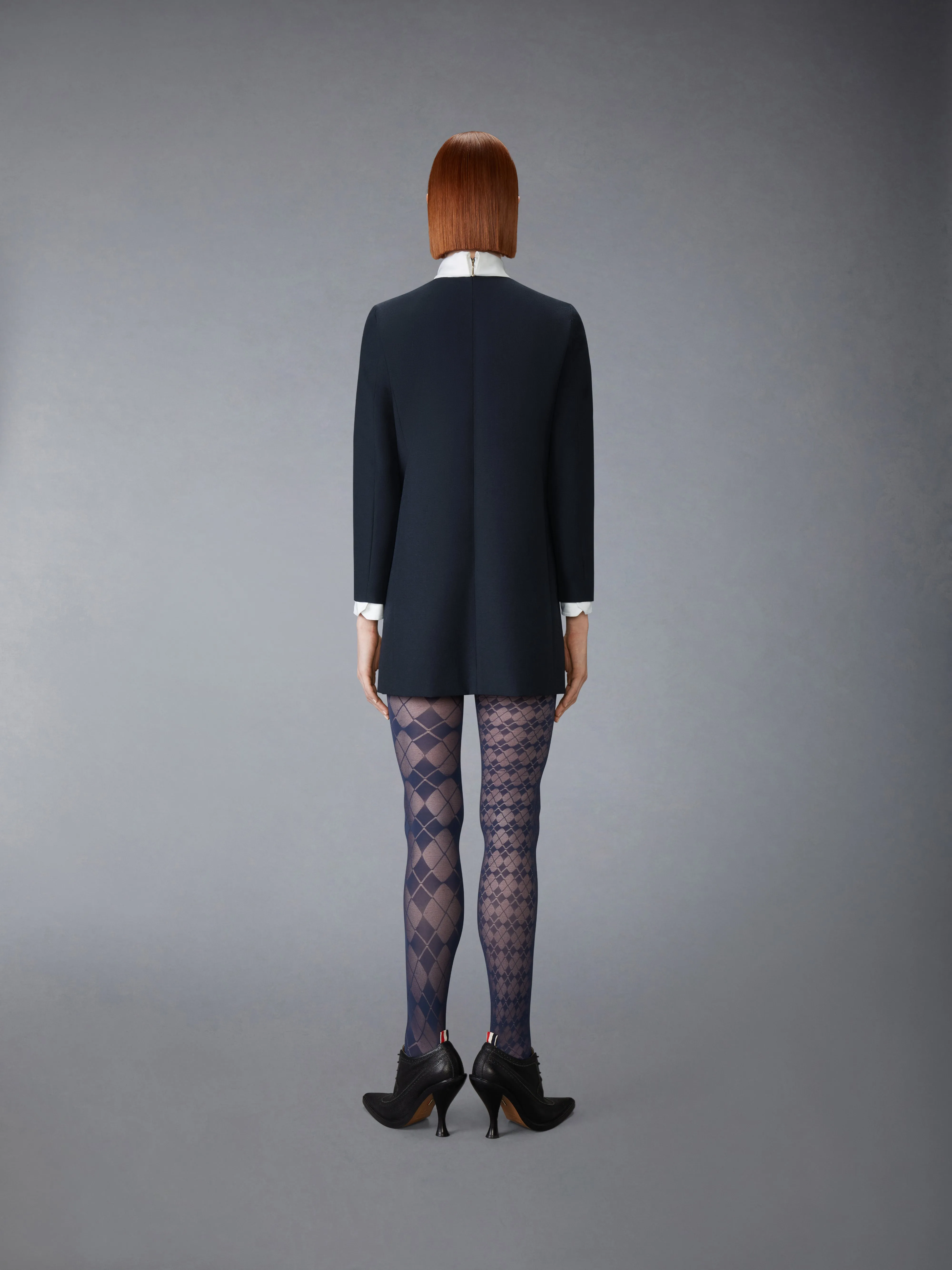 HIGH WOOL SUITING SHIFT DRESS sold by Thom Browne product image thumbnail 3