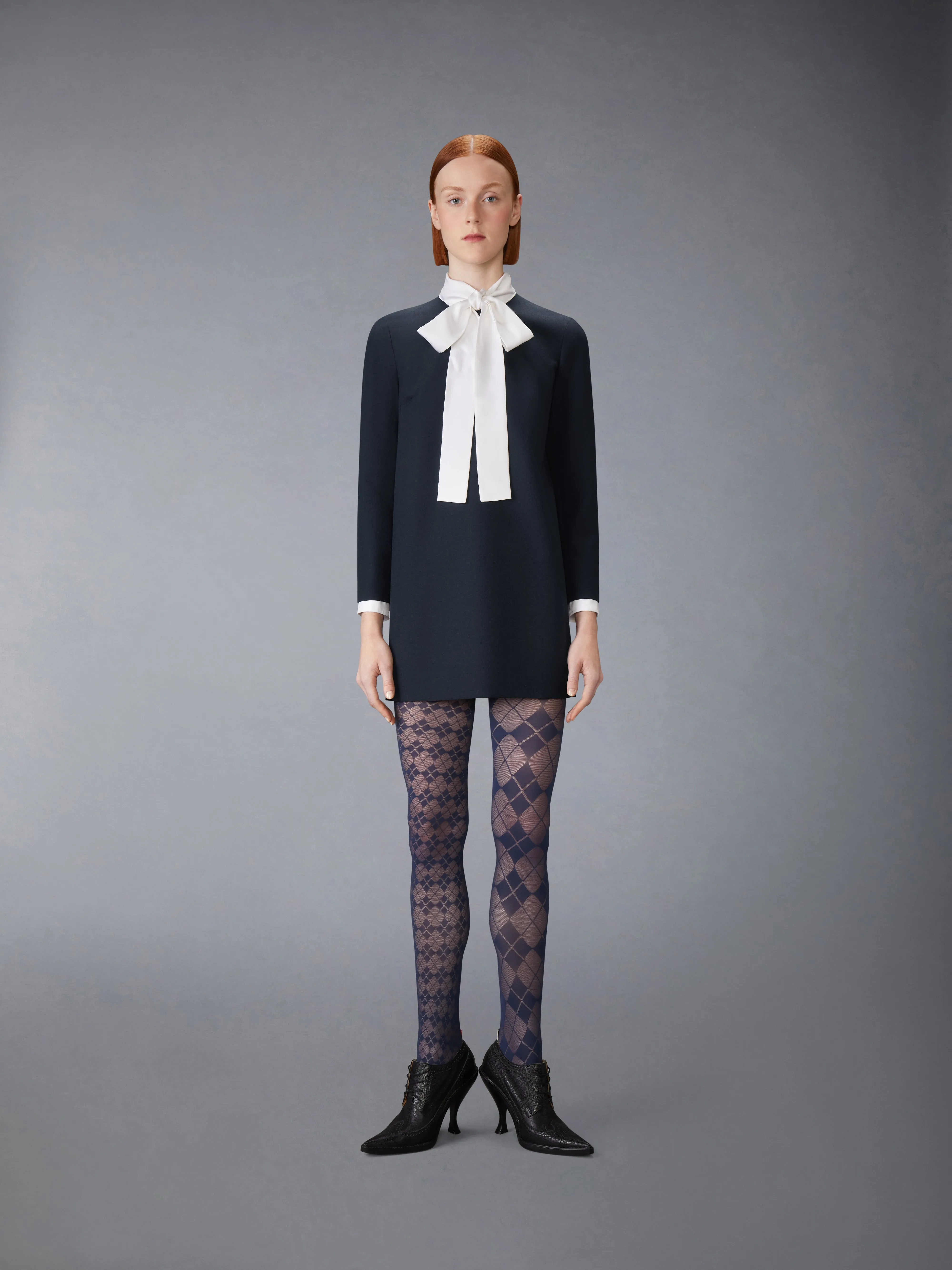 HIGH WOOL SUITING SHIFT DRESS sold by Thom Browne